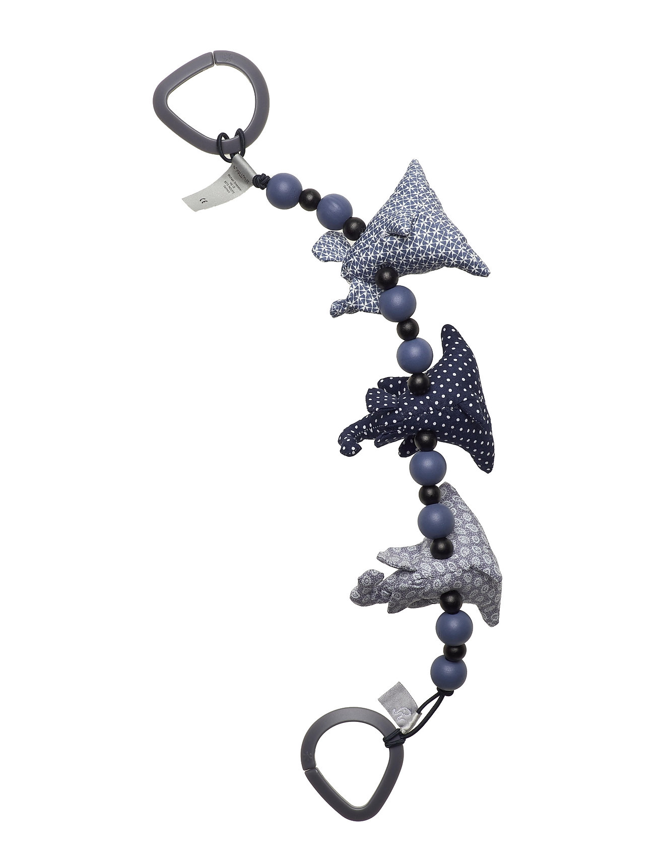 Strollerchain, Fabric Elephants, Blue/ Dark Blue Baby & Maternity Strollers & Accessories Stroller Toys Silver Smallstuff
