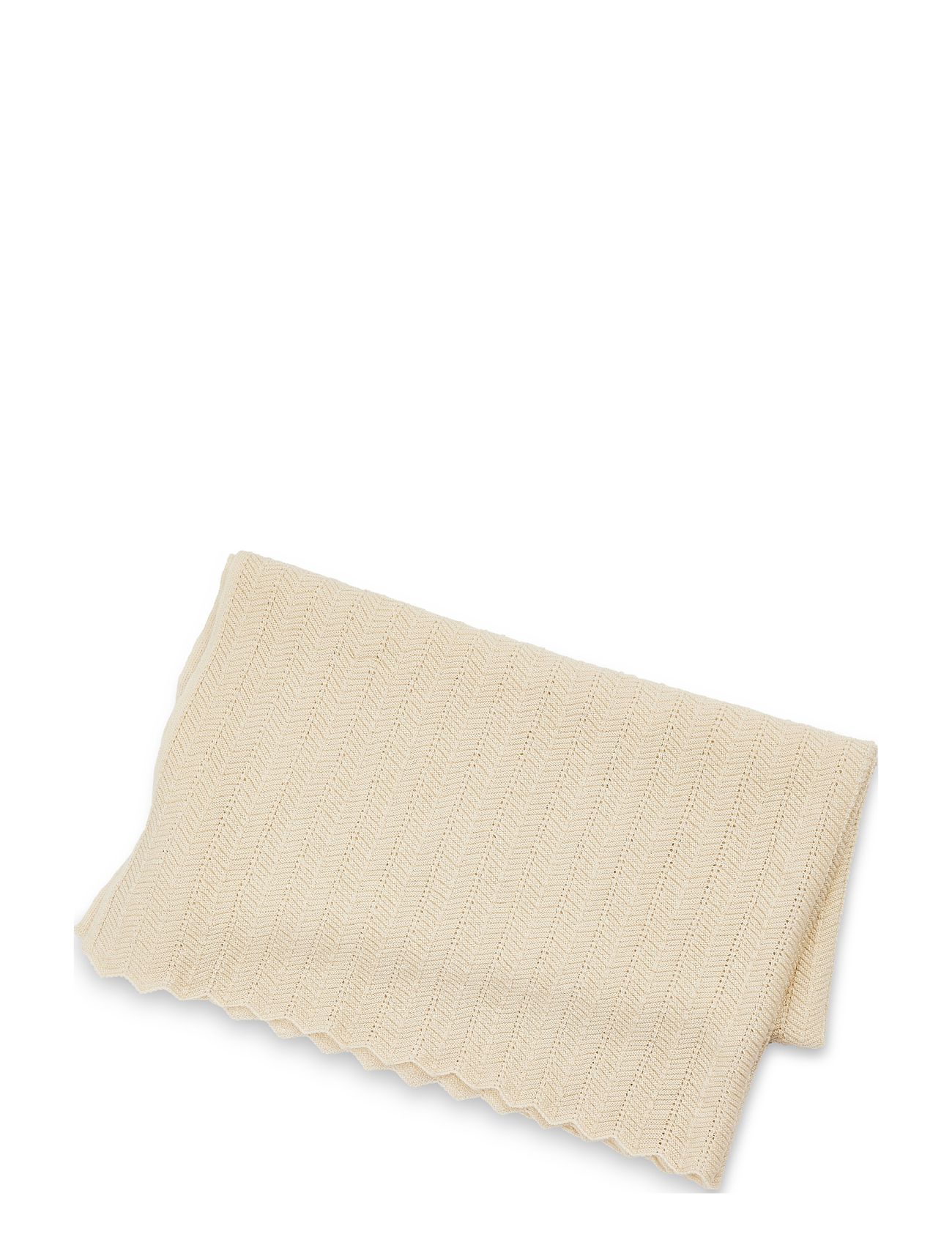 Smallstuff "Baby Blanket, Fish B Knit, Off. White Wool Home Sleep Time Blankets & Quilts Cream Smallstuff"