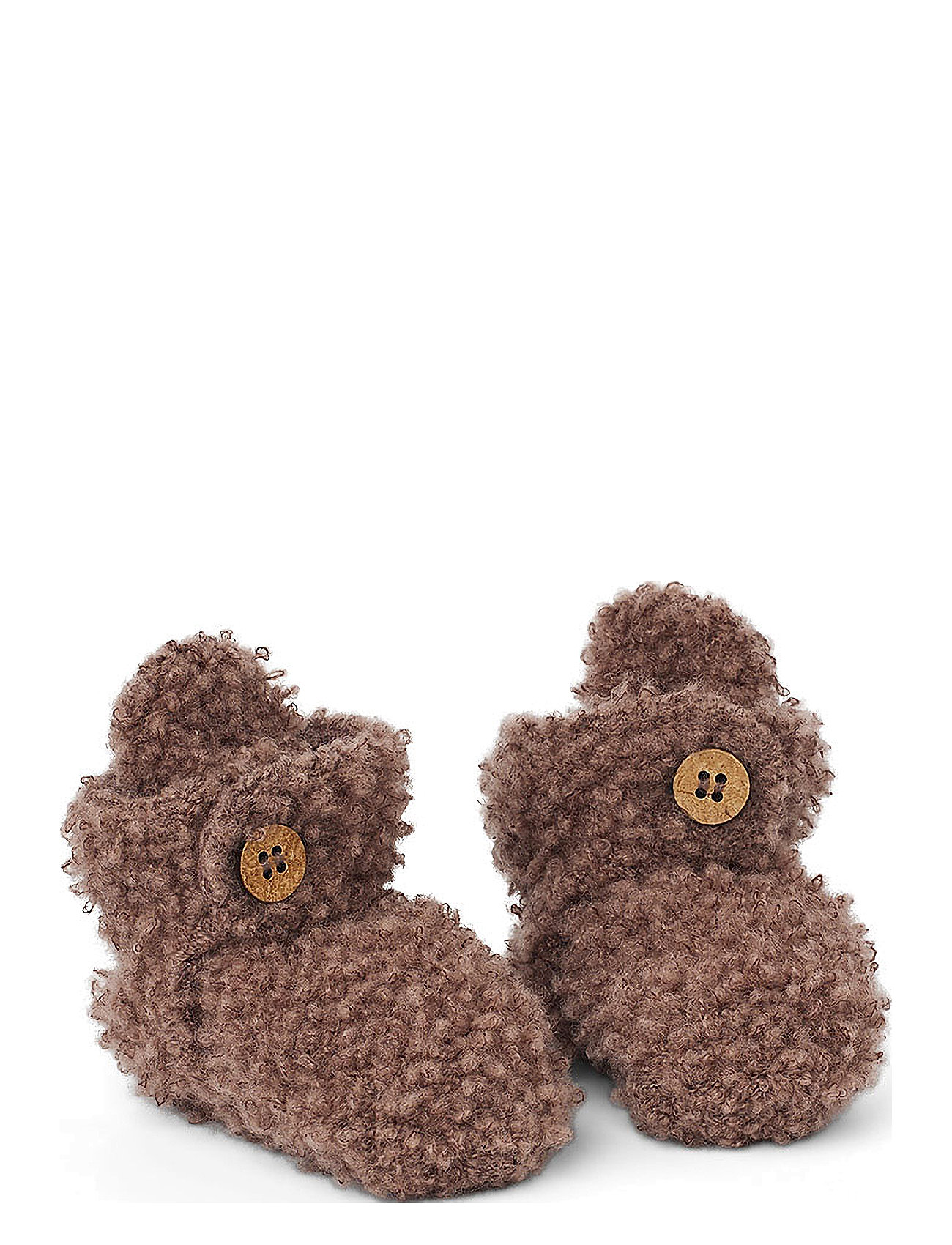 Booties Bouclé Merino Wool Shoes Baby Booties Brown Smallstuff
