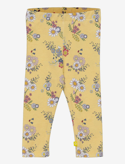 Leggings, flower garden, soft yellow - leggings - yellow
