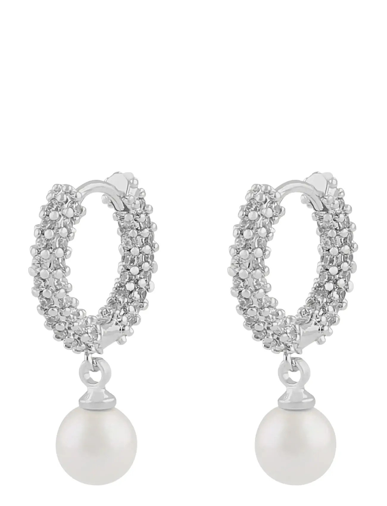 SNÖ of Sweden Lydia Pearl Ring Ear S/White - Onesize, One Size, Silver, Øreringe > Creoler, Dame