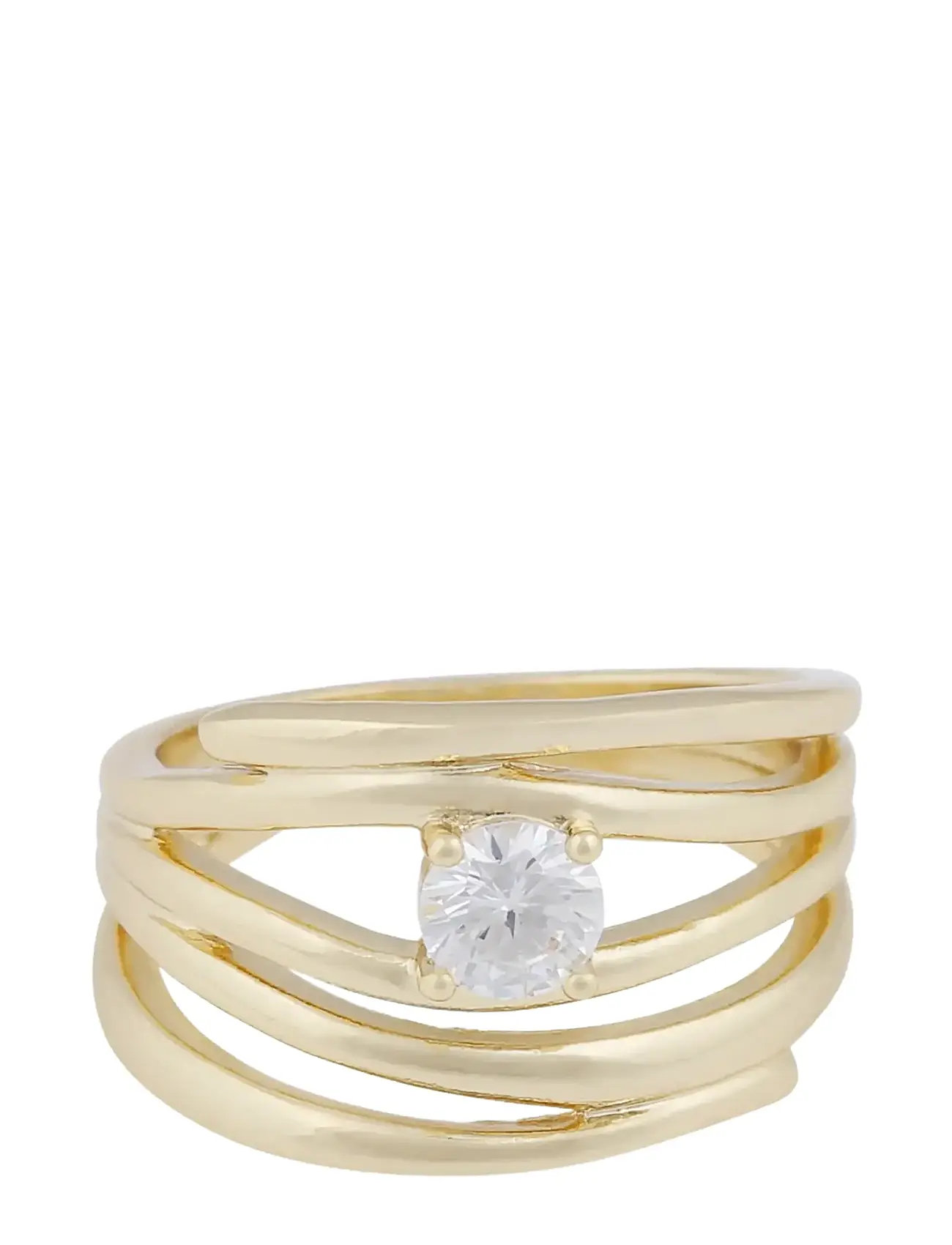 SNÖ OF SWEDEN Jen Stone Irregular Ring G/Clear - L Gold - L - Damen