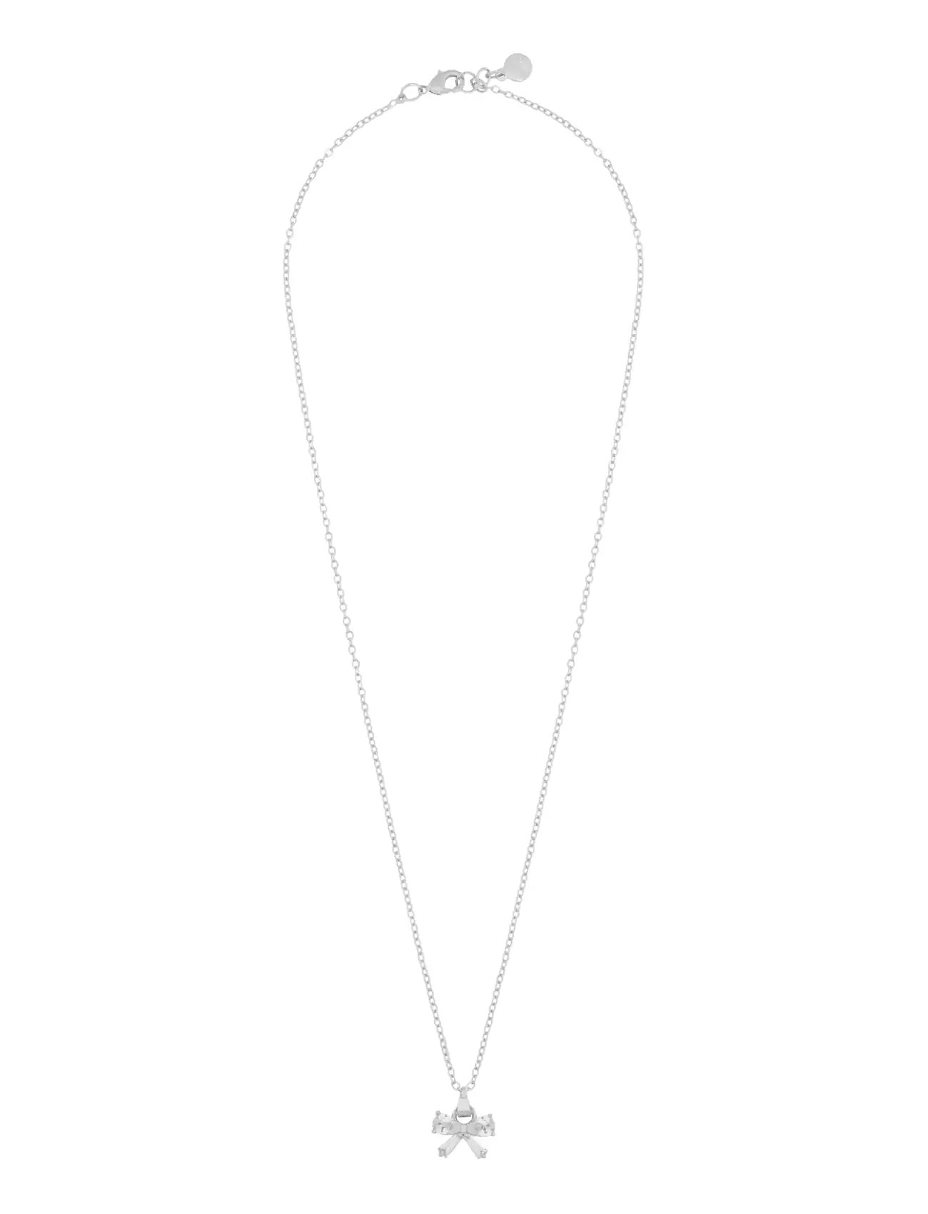 SNÖ OF SWEDEN Eira Bow Anhänger Neck 45 S/Clear - 45 Cm Silber - 45 CM - Damen