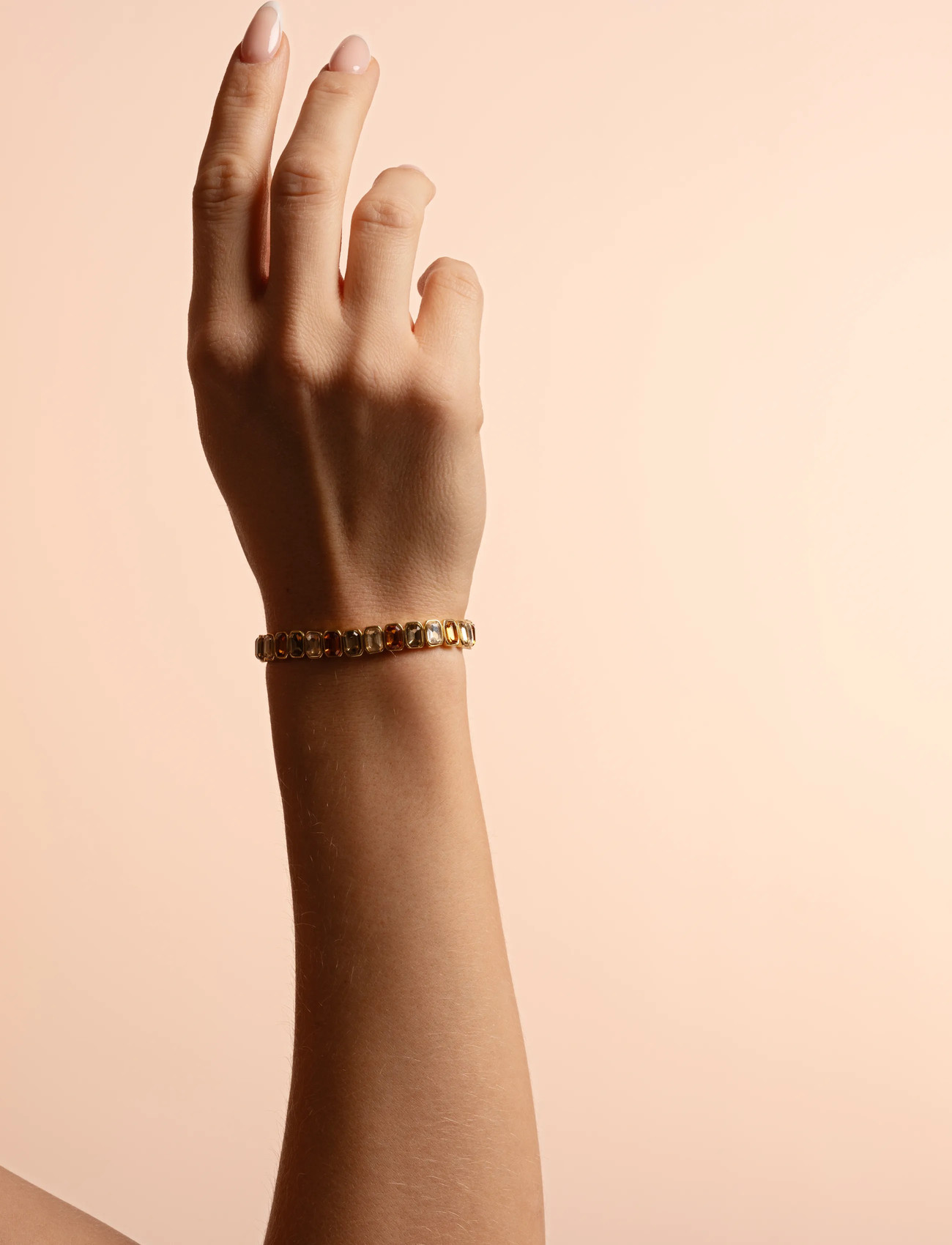 SNÖ of Sweden Cathrine Crystal Brace G/Brown-Onesize, One Size, Gold, Armbånd > Armringe, Dame