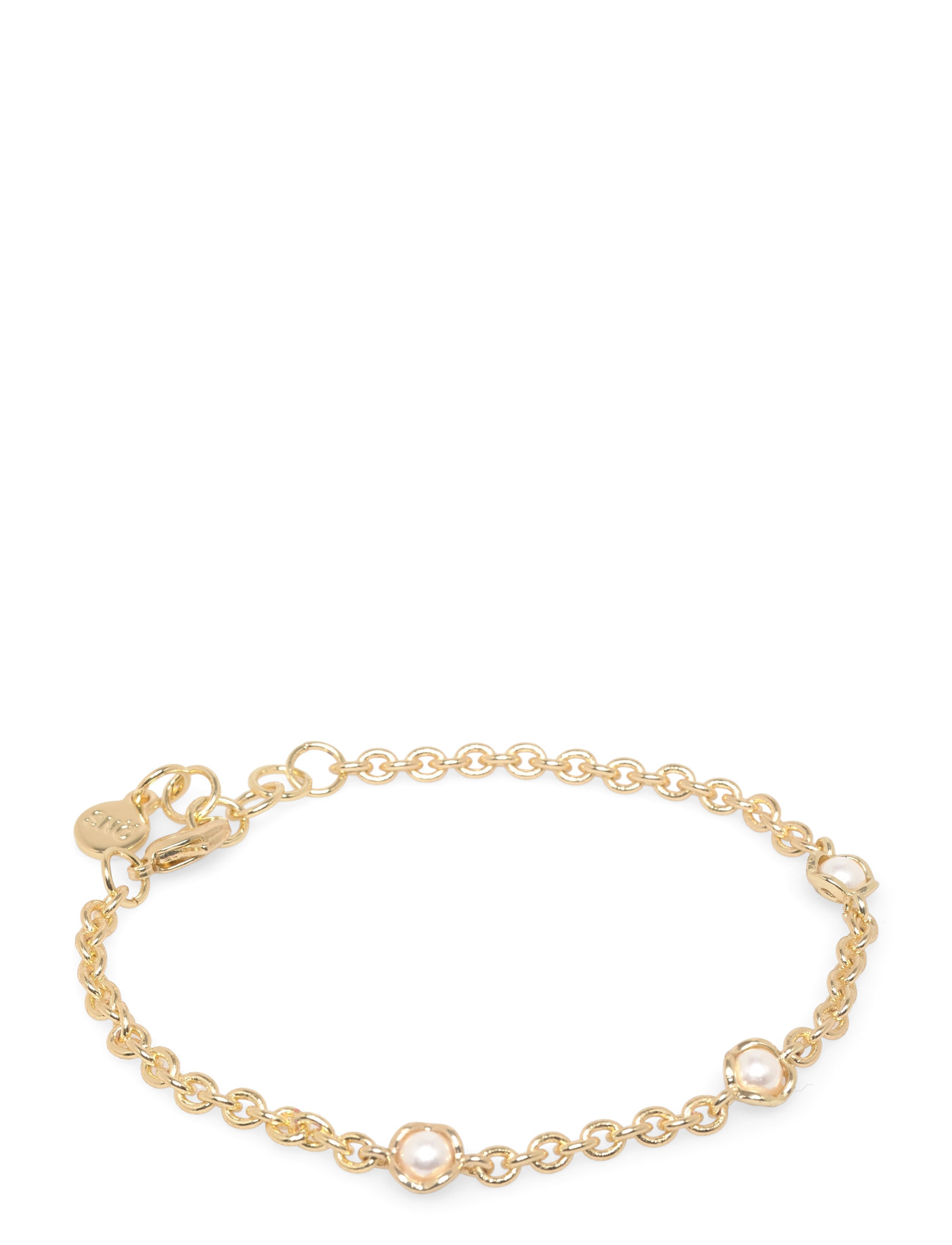 SNÖ of Sweden Kitty Chain Brace G/White-Onesize, One Size, Gold, Armbånd > Kædearmbånd, Dame