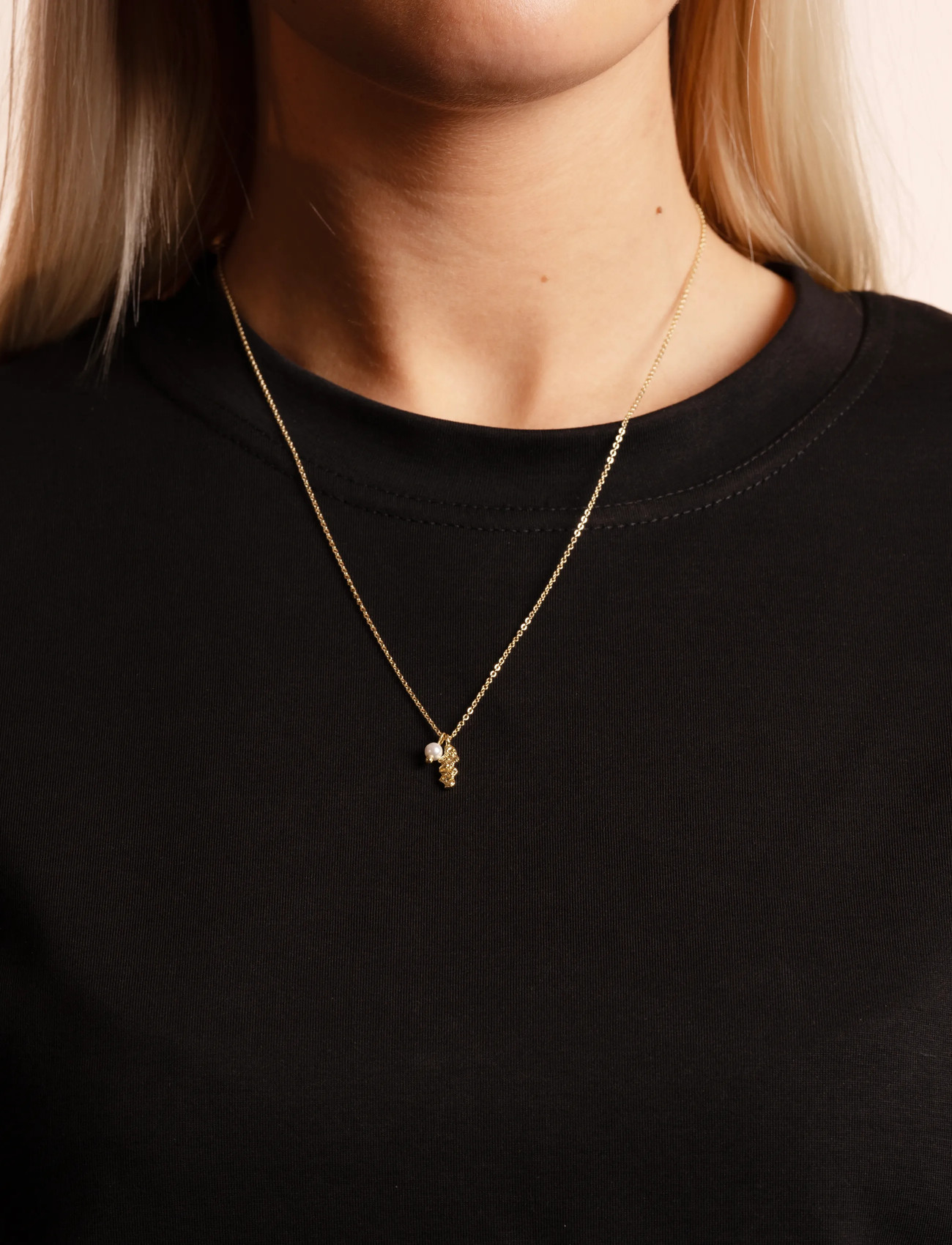 SNÖ of Sweden Cat Pearl Pendant Chain Neck 50 G/White-50 cm, 50 cm, Gold, Halskæder > Smukke Halskæder, Dame