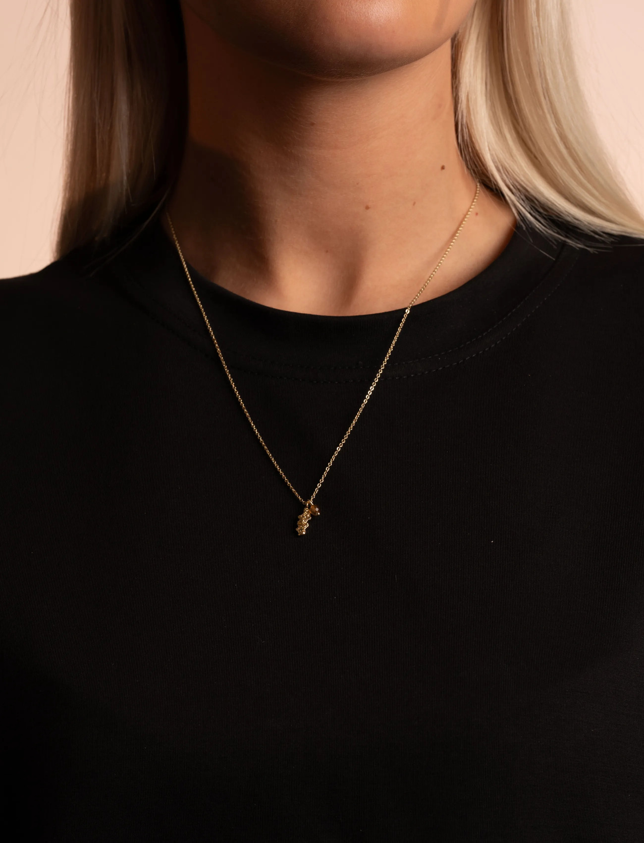 SNÖ of Sweden Cat Stone Pendant Chain Neck 50 G/Brown-50 cm, 50 cm, Gold, Halskæder > Smukke Halskæder, Dame