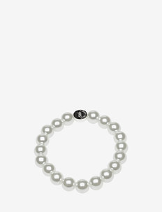 Laney elastic pearl brace silver/M - perlearmbånd - white