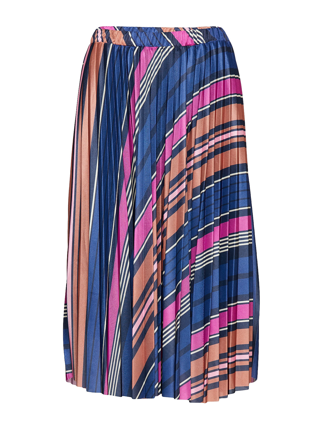 Soaked in Luxury Sl Pippa Skirt Knälång Kjol Multi/mönstrad In [Color: NIGHT SKY STRIPE ][Sex: Women ][Sizes: XS,S,M,L ]