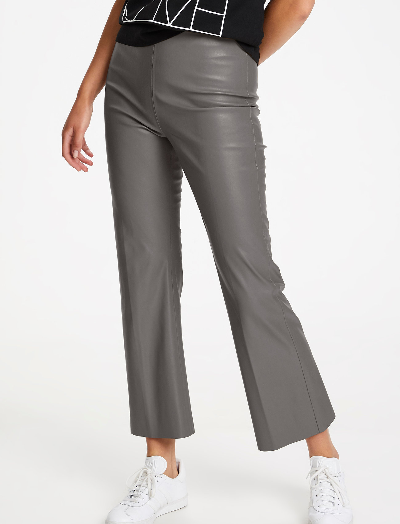 grey leather jeans