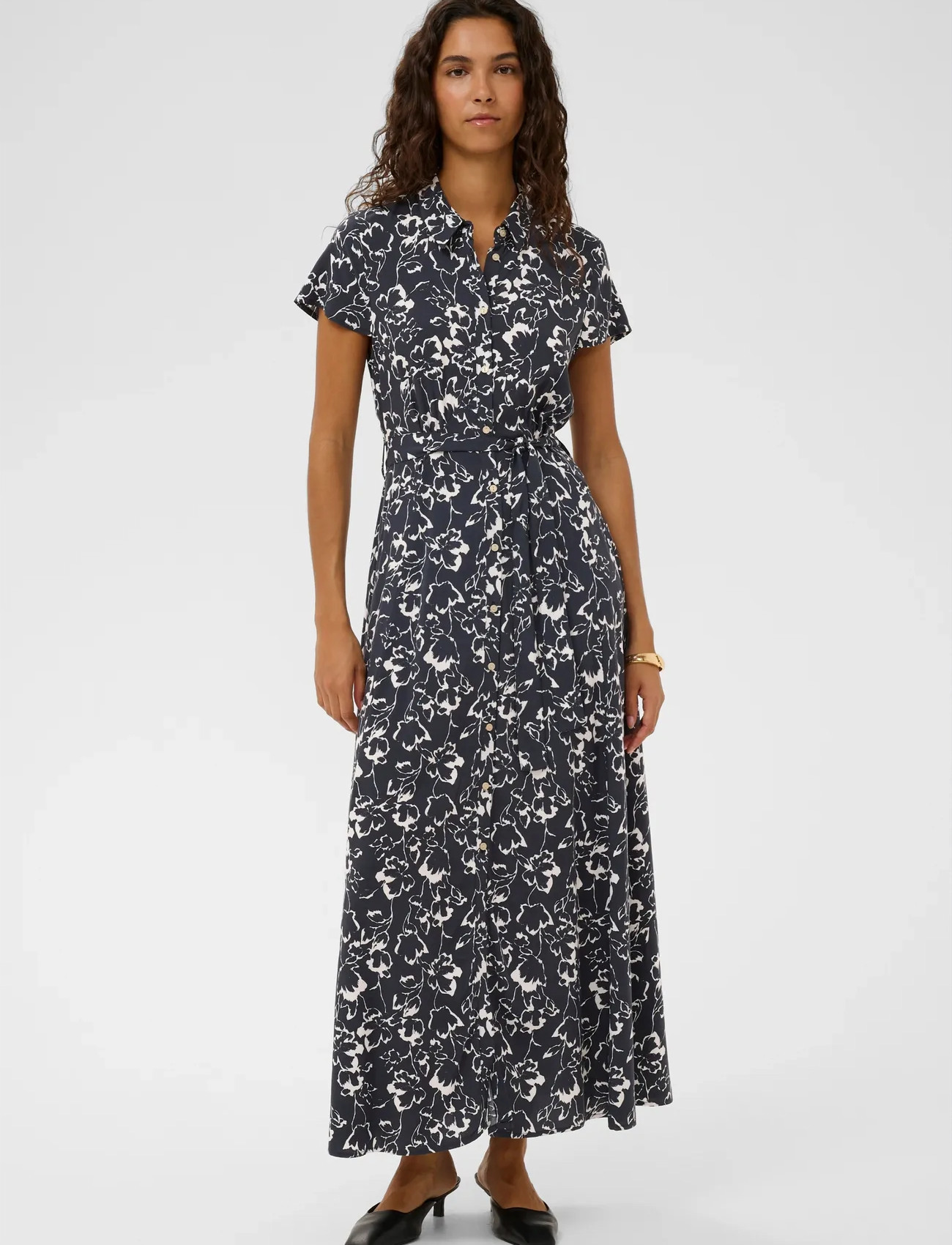 Soaked in Luxury Slarjana Maxi Dress Ss, M, Navy, Kjoler > Maxikjole, Dame