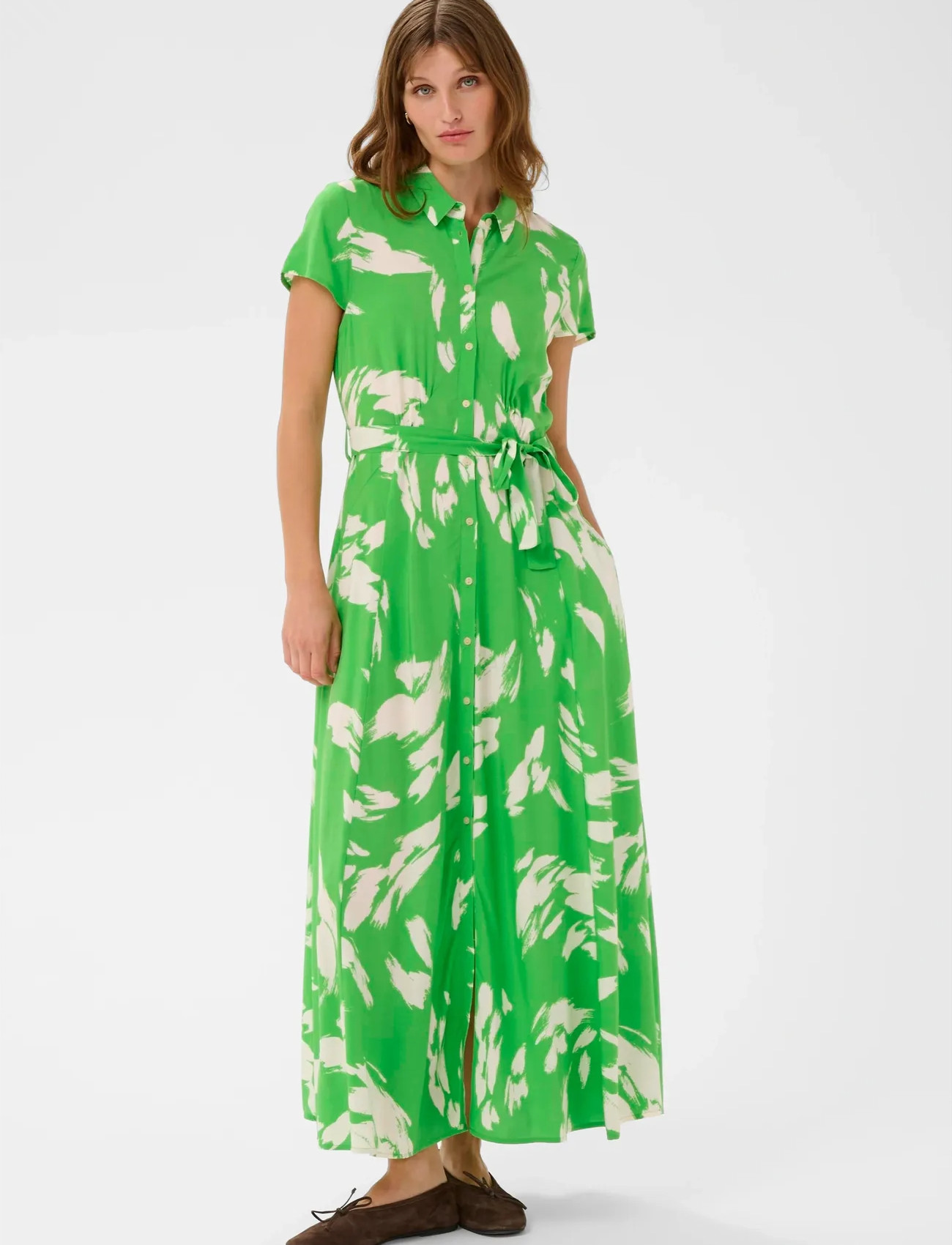 Soaked in Luxury Slarjana Maxi Dress Ss, S, Green, Kjoler > Maxikjole, Dame