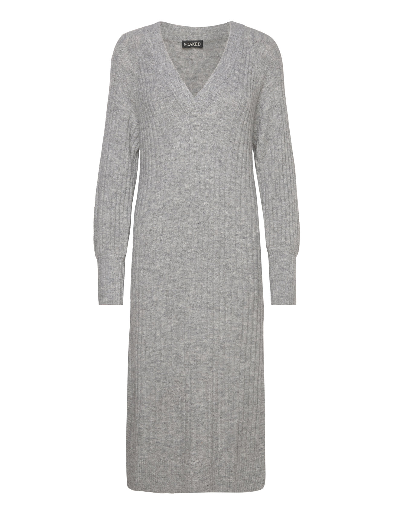 Slrakel V-Neck Dress Grey Soaked In Luxury