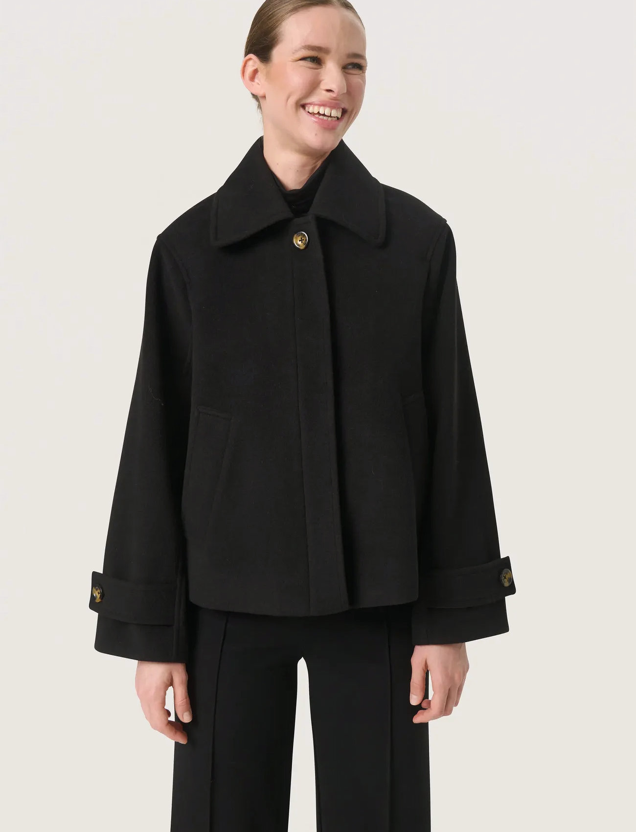 Soaked in Luxury Slrubie Akeleje Jacket, S, Black, Jakker > Uldjakker, Dame
