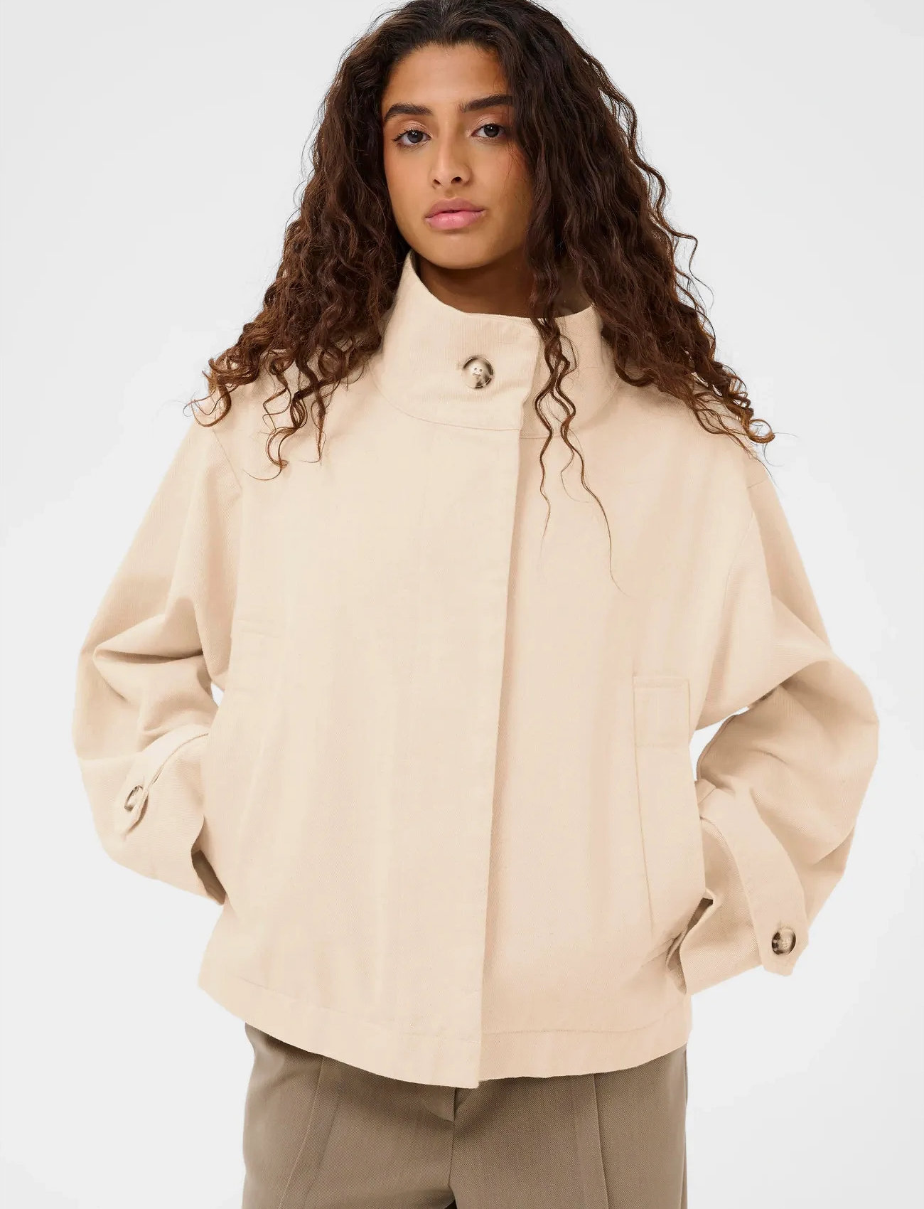 Soaked in Luxury Sljannine Cade Jacket, L, Cream, Jakker > Denim, Dame