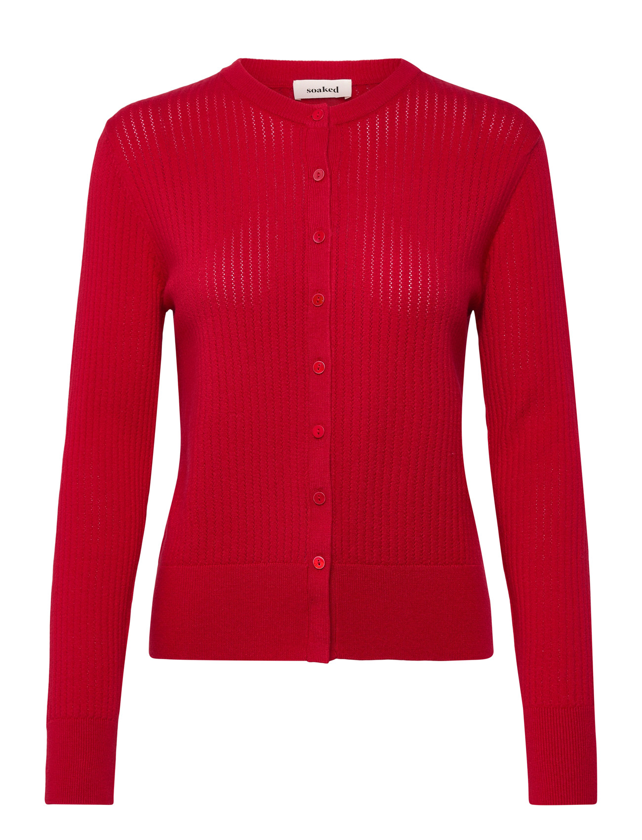 Soaked in Luxury Slspina Cardigan, M, Red, Strik > Cardigans, Dame