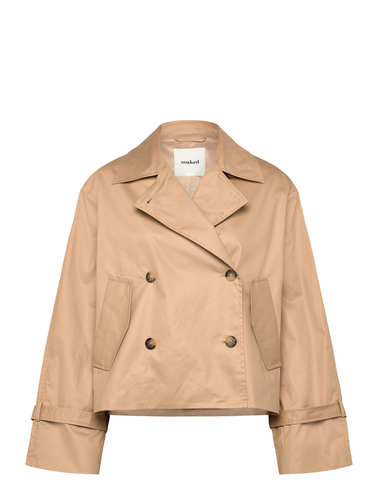 SOAKED IN LUXURY Slfavne Kurz Trench Mantel Beige - L - Damen