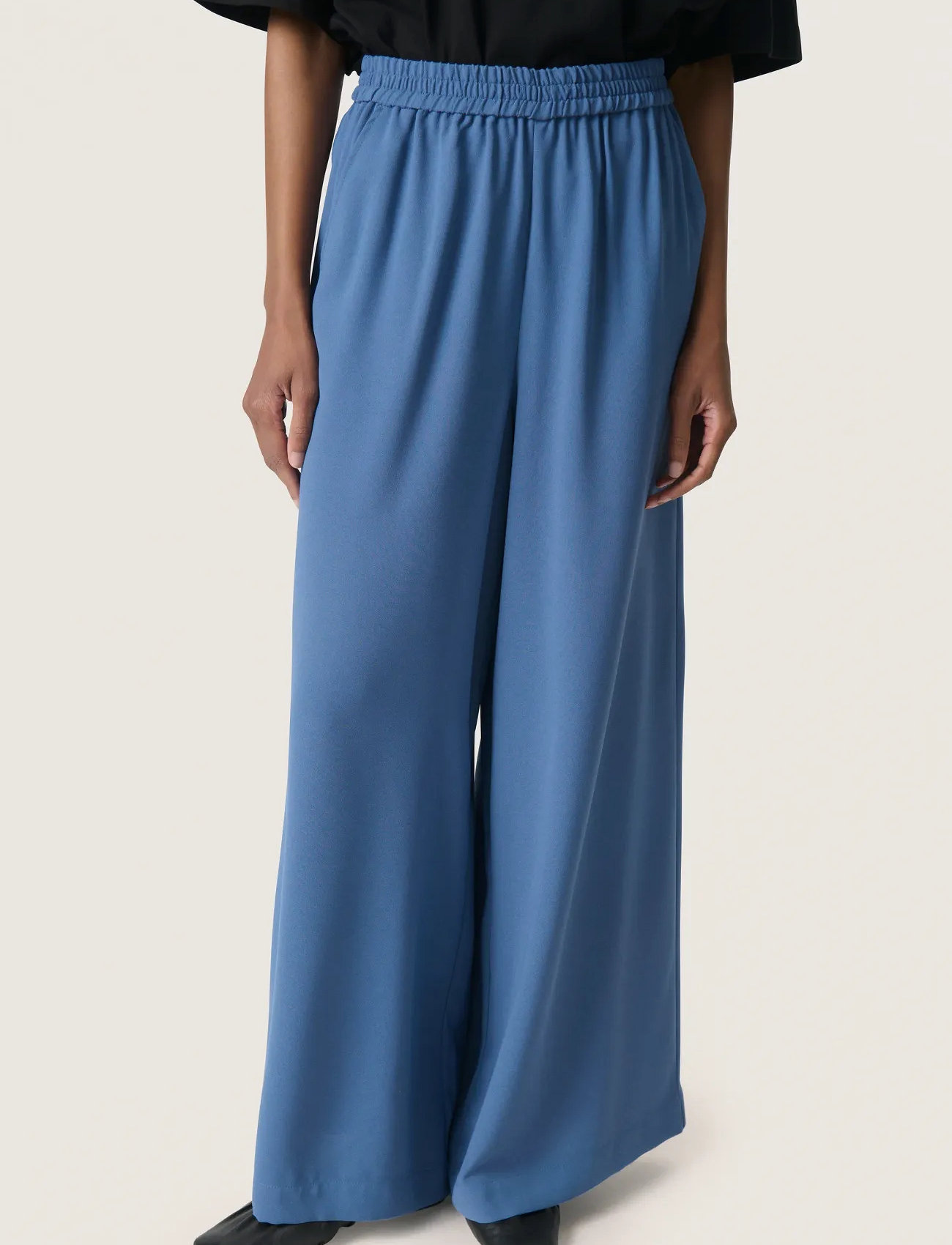 Soaked in Luxury Slshirley Wide Pants, M, Blue, Bukser > Brede Ben, Dame