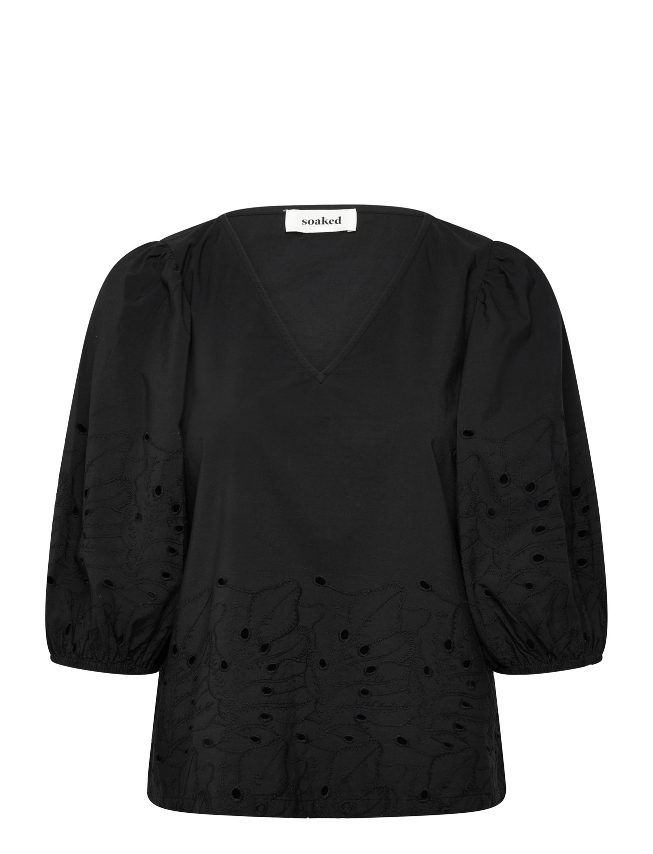 SOAKED IN LUXURY Slmanja Bluse Ss Schwarz - L - Damen