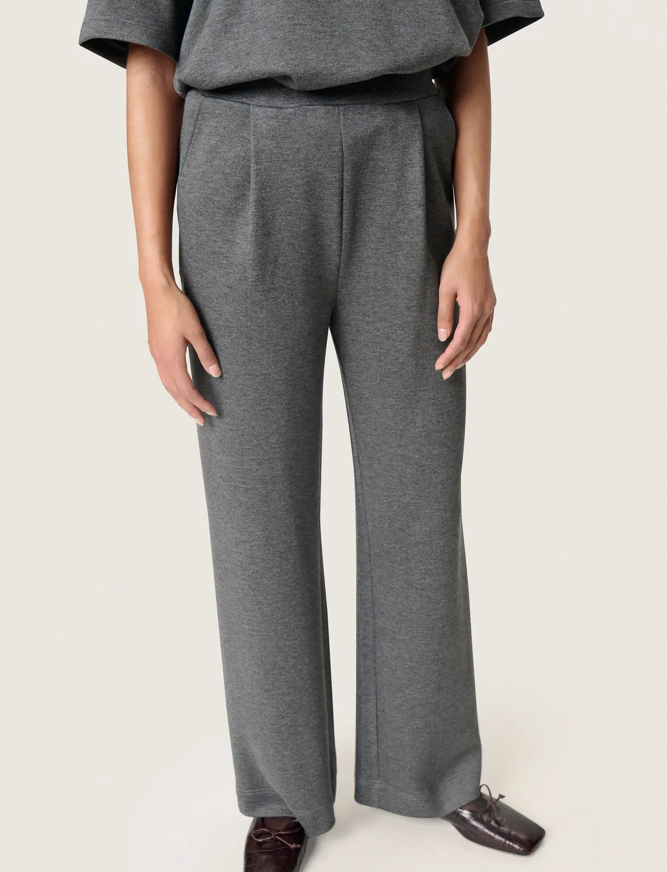 Soaked in Luxury Slmarigold Pants, L, Grey, Bukser > Lige Ben, Dame