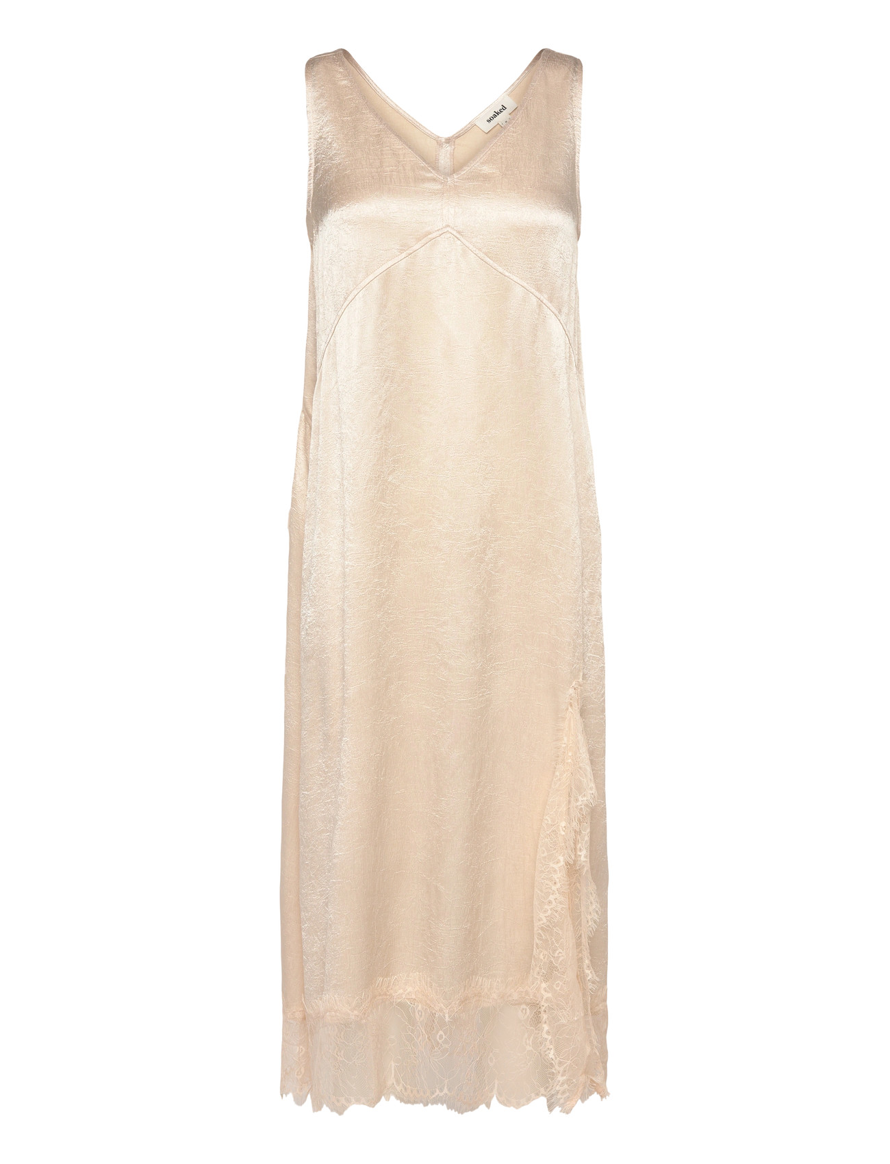 SOAKED IN LUXURY Slyennah Midi Kleid Beige - L - Damen