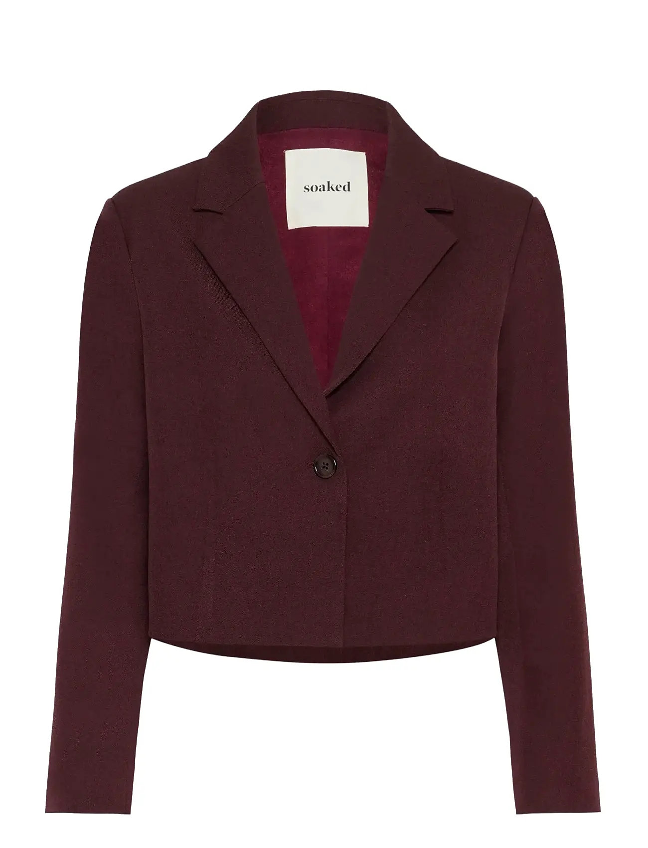 SOAKED IN LUXURY Sllilu Corinne Cropped Blazer Burgundy - M - Damen