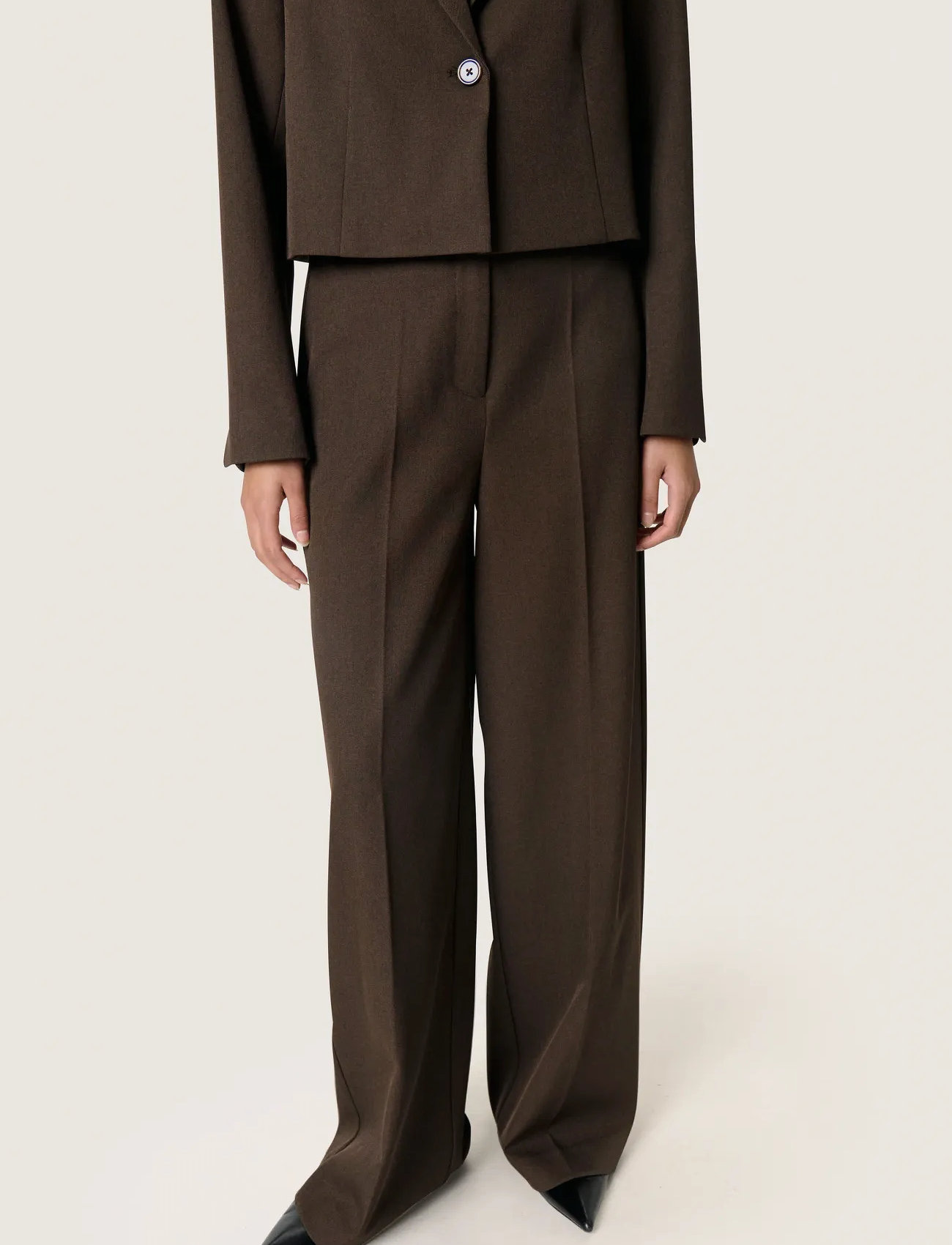 Soaked in Luxury Sllilu Corinne Wide Long Pants, XL, Brown, Bukser > Brede Ben, Dame