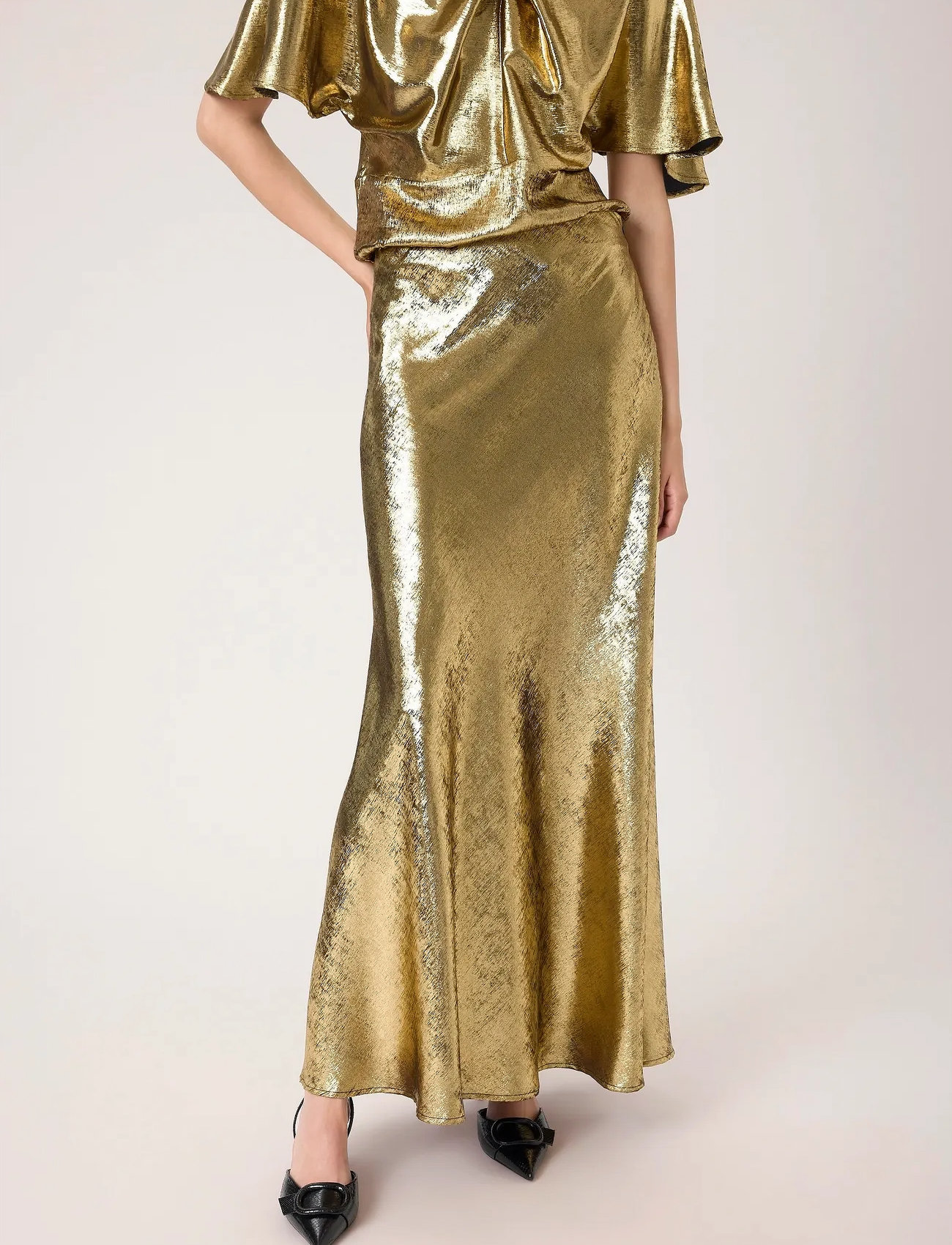 Soaked in Luxury Slmirmir Anna Skirt, XL, Gold, Nederdele > Maxi Nederdele, Dame