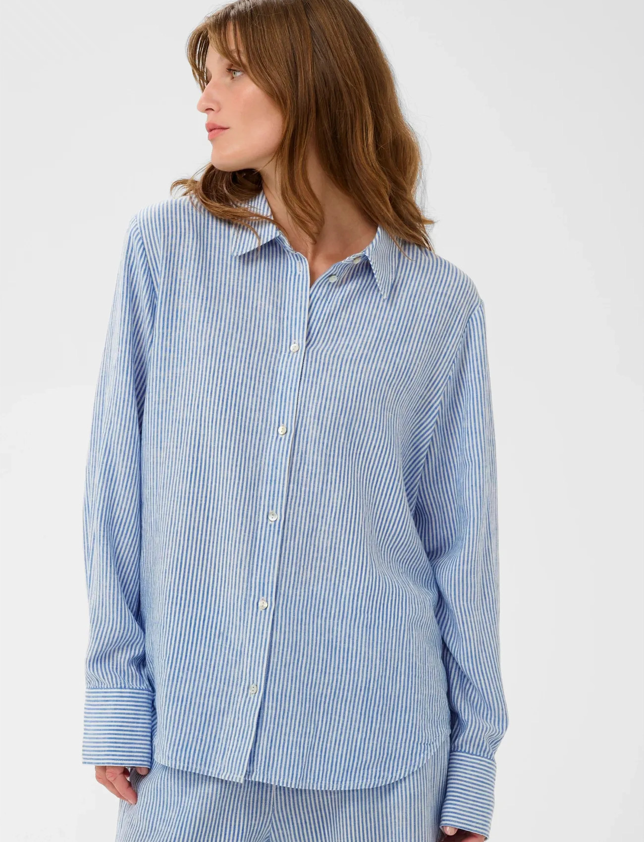 Soaked in Luxury Slaria Shirt, XL, Blue, Skjorter > Skjorter I Hør, Dame
