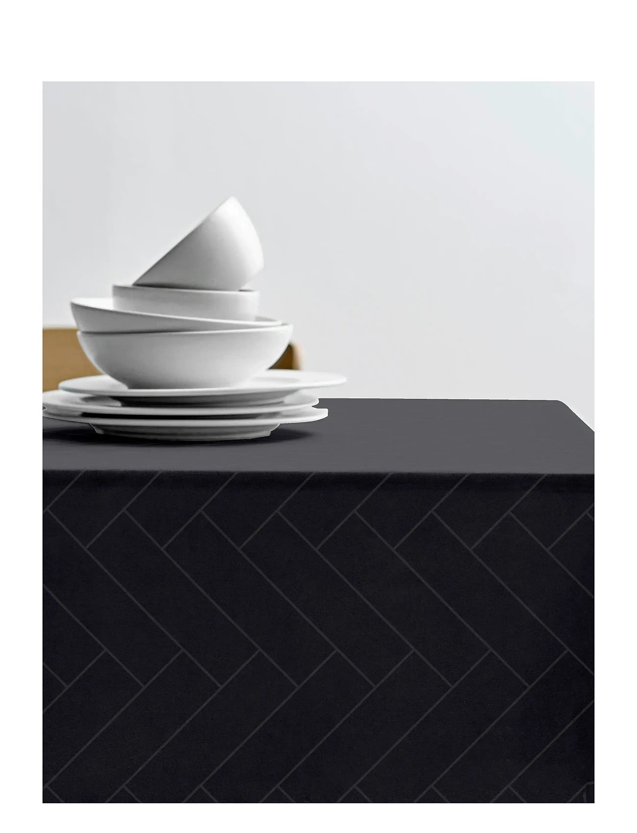 SÖDAHL Dug 140X320 Tiles Damask Ash Schwarz - 140X320CM - Unisex