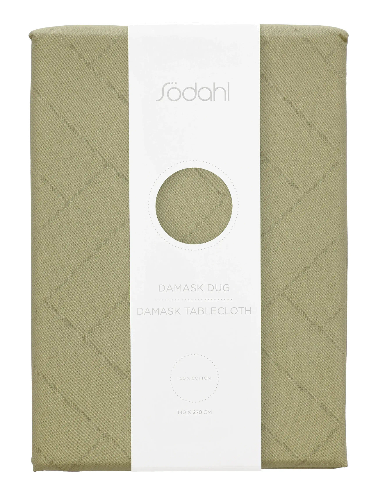 SÖDAHL Dug 140X270 Tiles Damask Eucalyptus Khaki - 140X270CM - Unisex