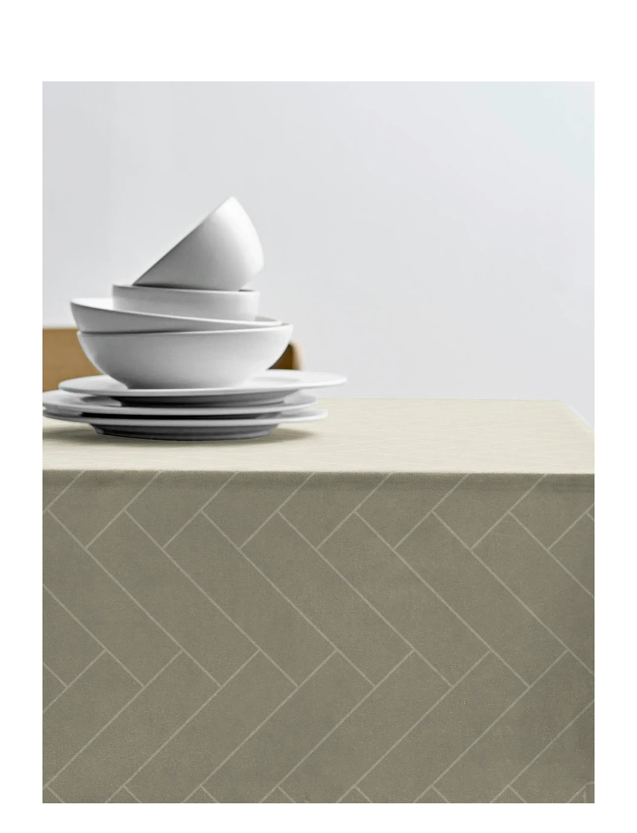 SÖDAHL Dug 140X320 Tiles Damask Eucalyptus Grün - 140X320CM - Unisex