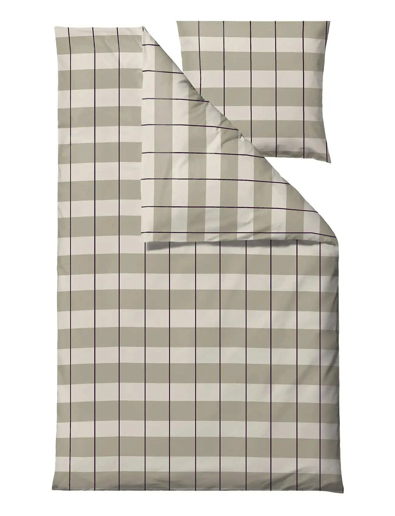 Södahl Sengetøj Blocks Eucalyptus, 140X220/60X63 cm, Beige, Sengetekstiler > Sengesæt, Unisex