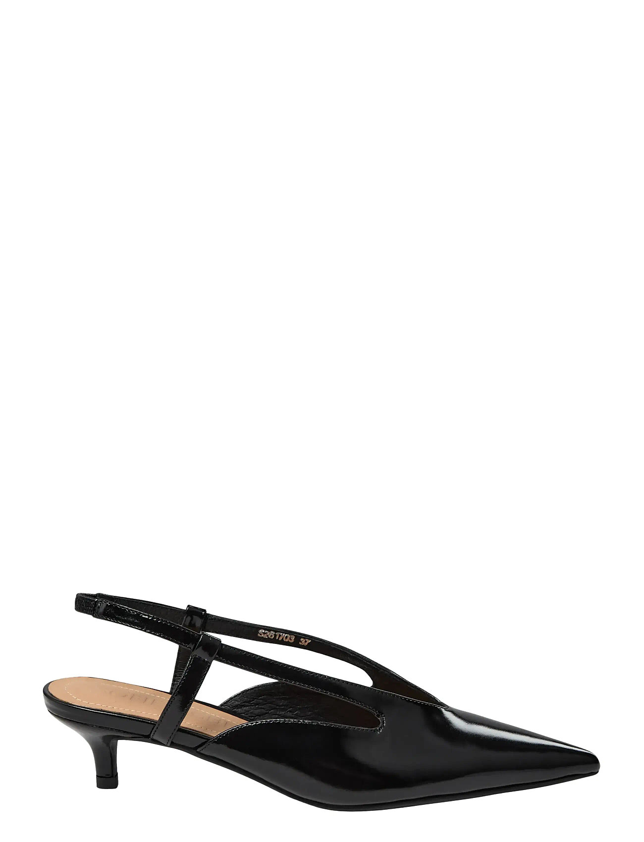 Sofie Schnoor Rillsw Patent Heeled Sko, 37, Black, Sling Backs > Heeled Slingbacks, Dame