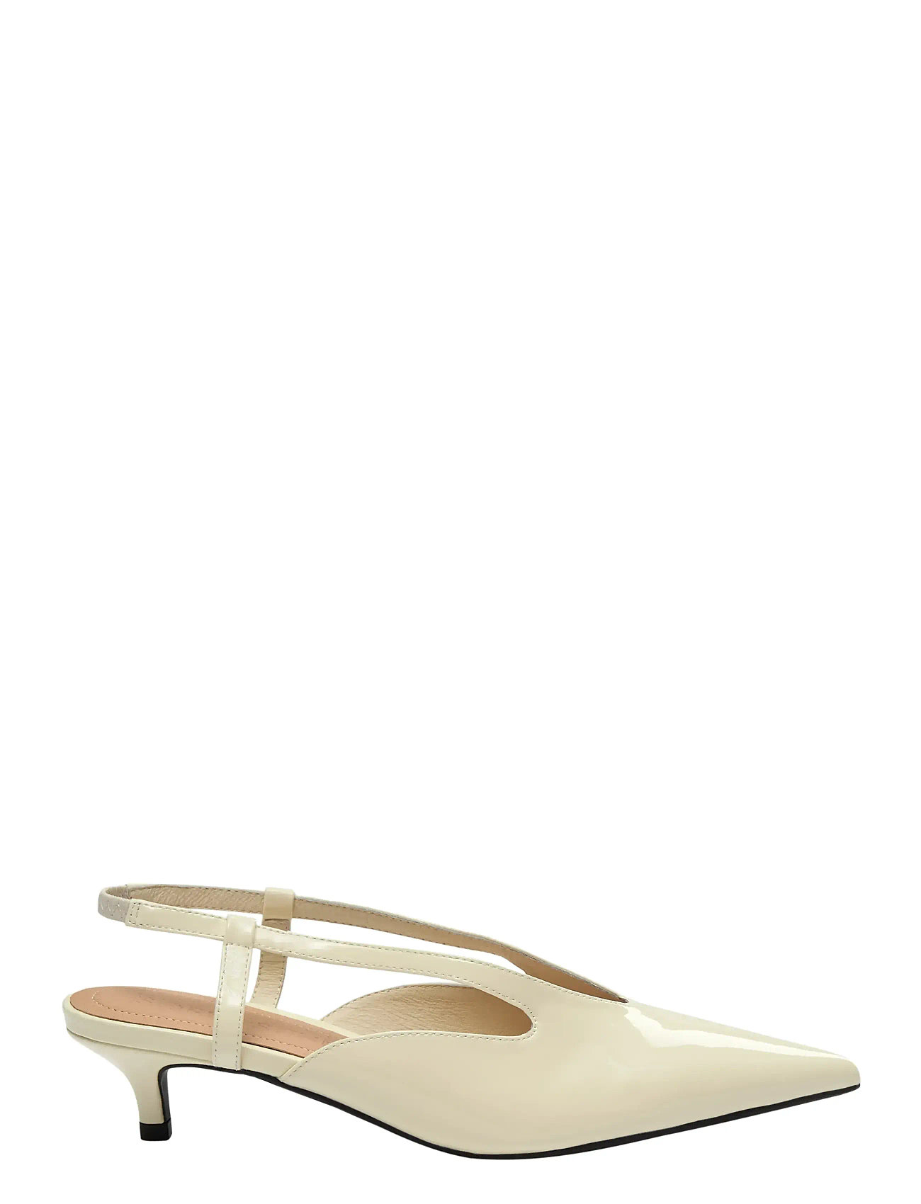 Sofie Schnoor Rillsw Patent Heeled Sko, 36, Cream, Sling Backs > Heeled Slingbacks, Dame