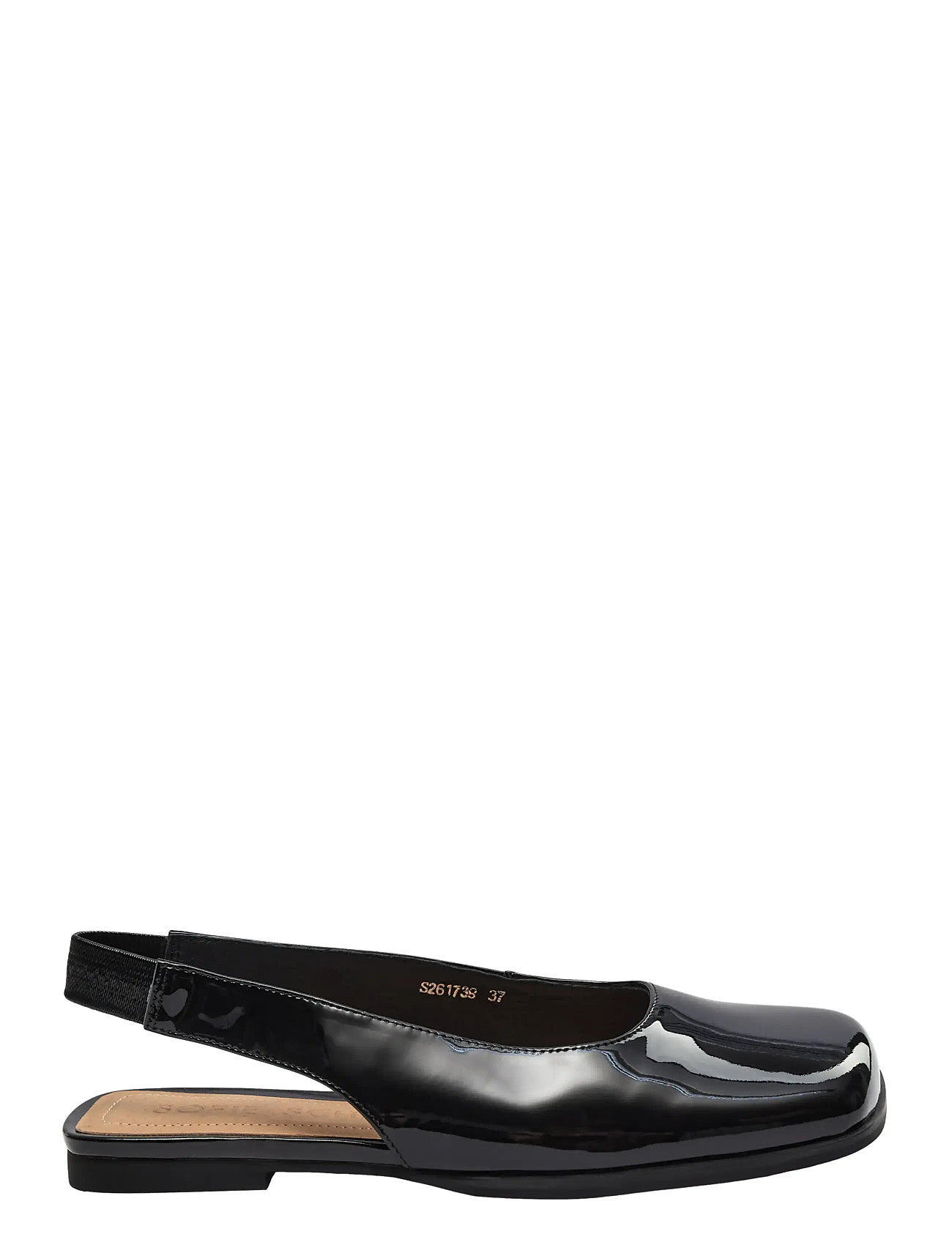 Sofie Schnoor Sandysw Patent Flat Shoe, 39, Black, Slingbacks > Flade Slingbacks, Dame