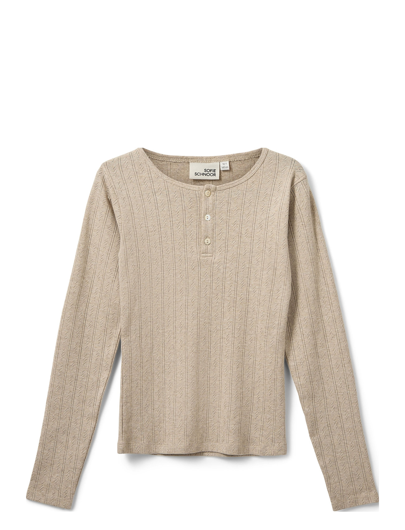 SOFIE SCHNOOR YOUNG Petriciasy Pointelle Longsleeve Tee Beige - 164 - Kinder
