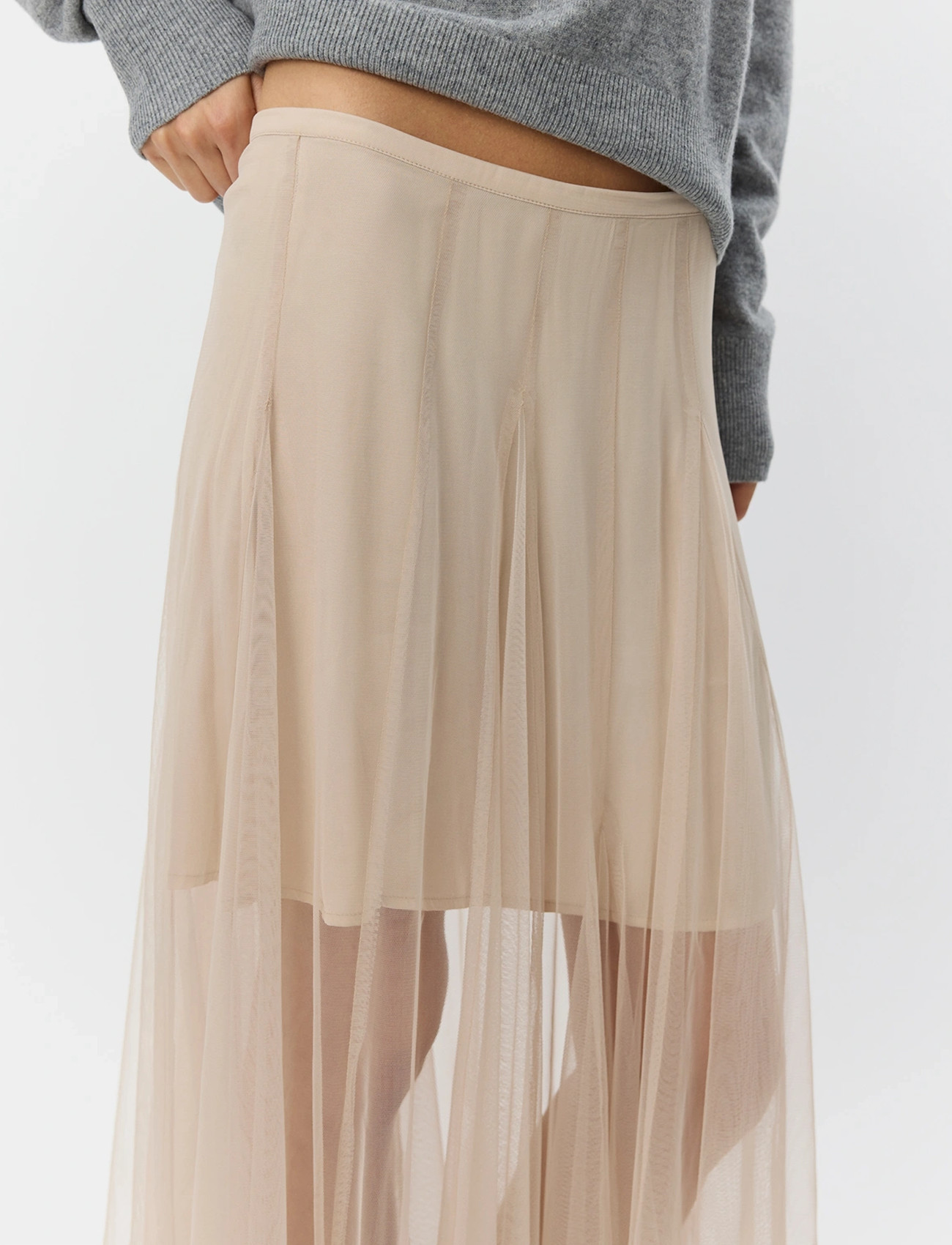 Sofie Schnoor Roaslysw Maxi Tulle Skirt, 42, Beige, Nederdele > Maxi Nederdele, Dame