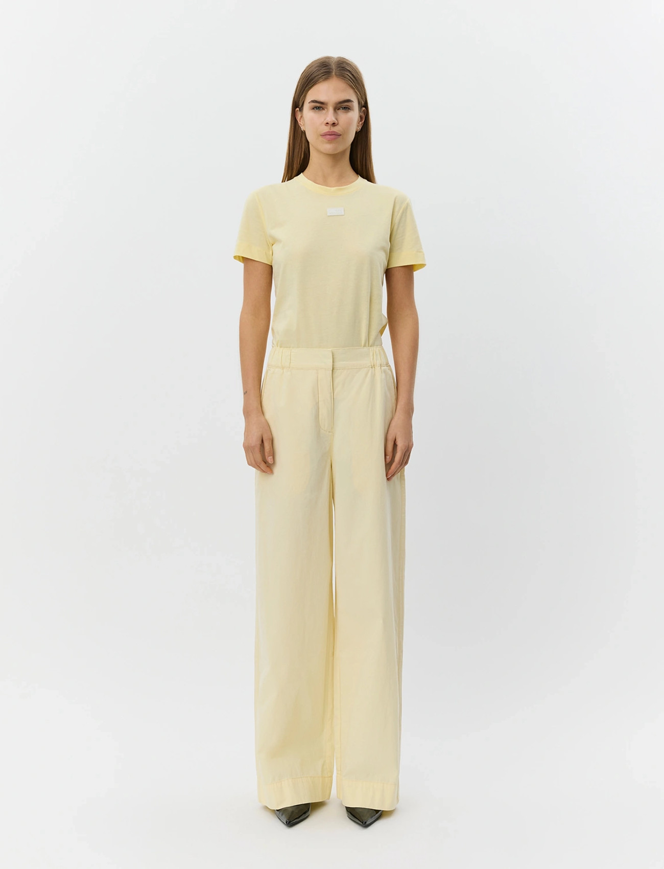 Sofie Schnoor Reinesw Wide Leg Trousers, 40, Yellow, Bukser > Brede Ben, Dame