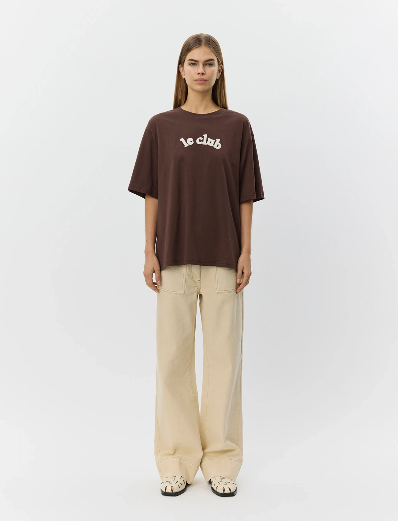 Sofie Schnoor Maesw Oversize T-Shirt, S, Brown, T-Shirts & Toppe > Kortærmede, Dame