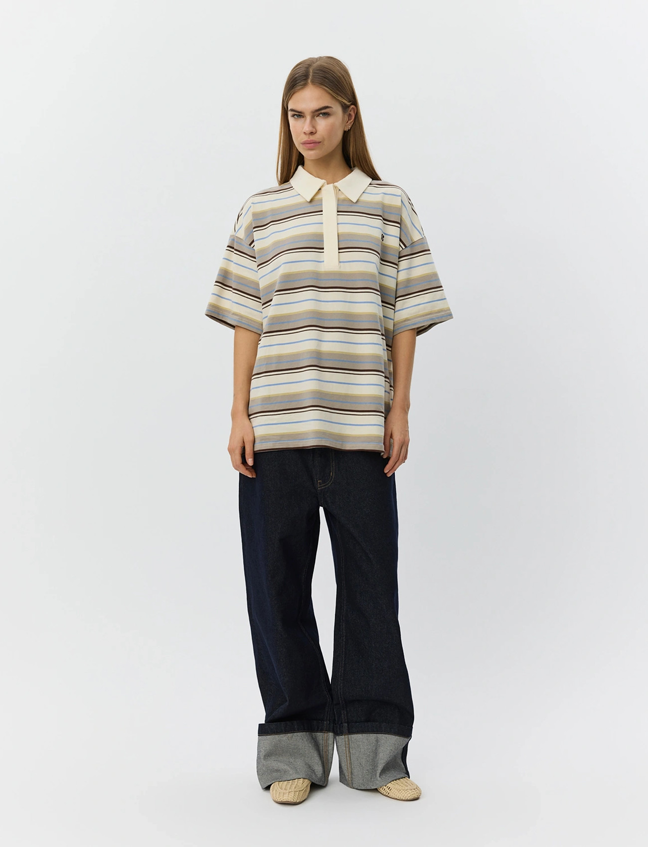 Sofie Schnoor Pilsw Oversize Striped Polo Shirt, XS, Multi/patterned, T-Shirts & Toppe > Kortærmede, Dame