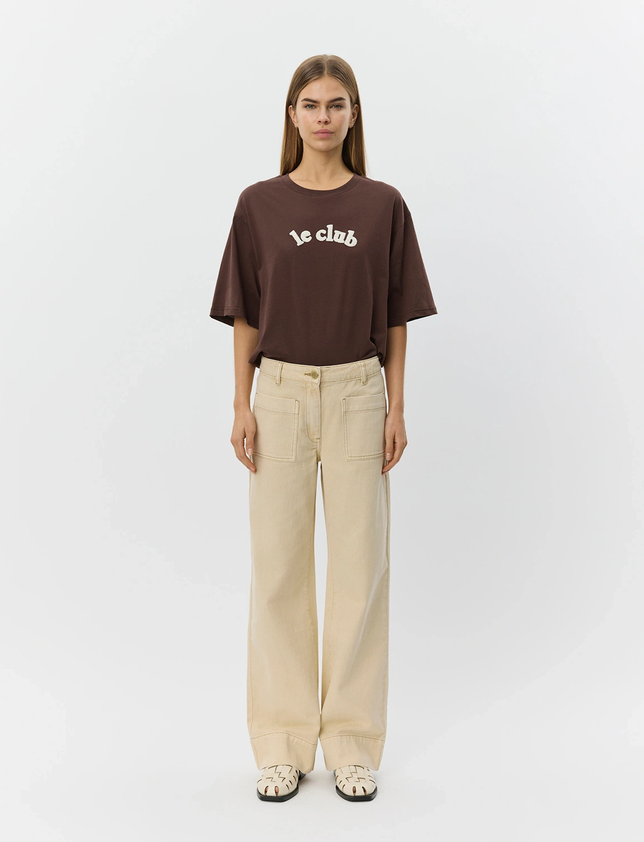 Sofie Schnoor Tullingesw Trousers, 38, Beige, Bukser > Brede Ben, Dame