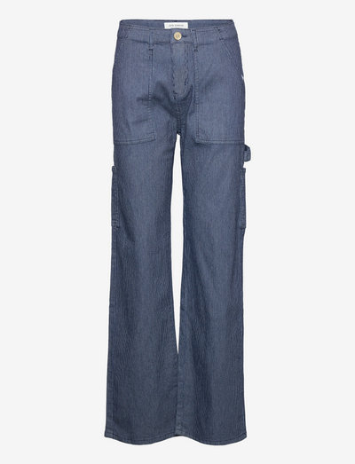 Trousers - brede jeans - dark blue