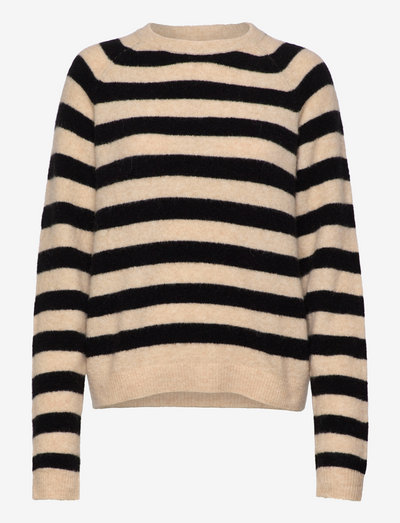Sweater - pullover - black off white