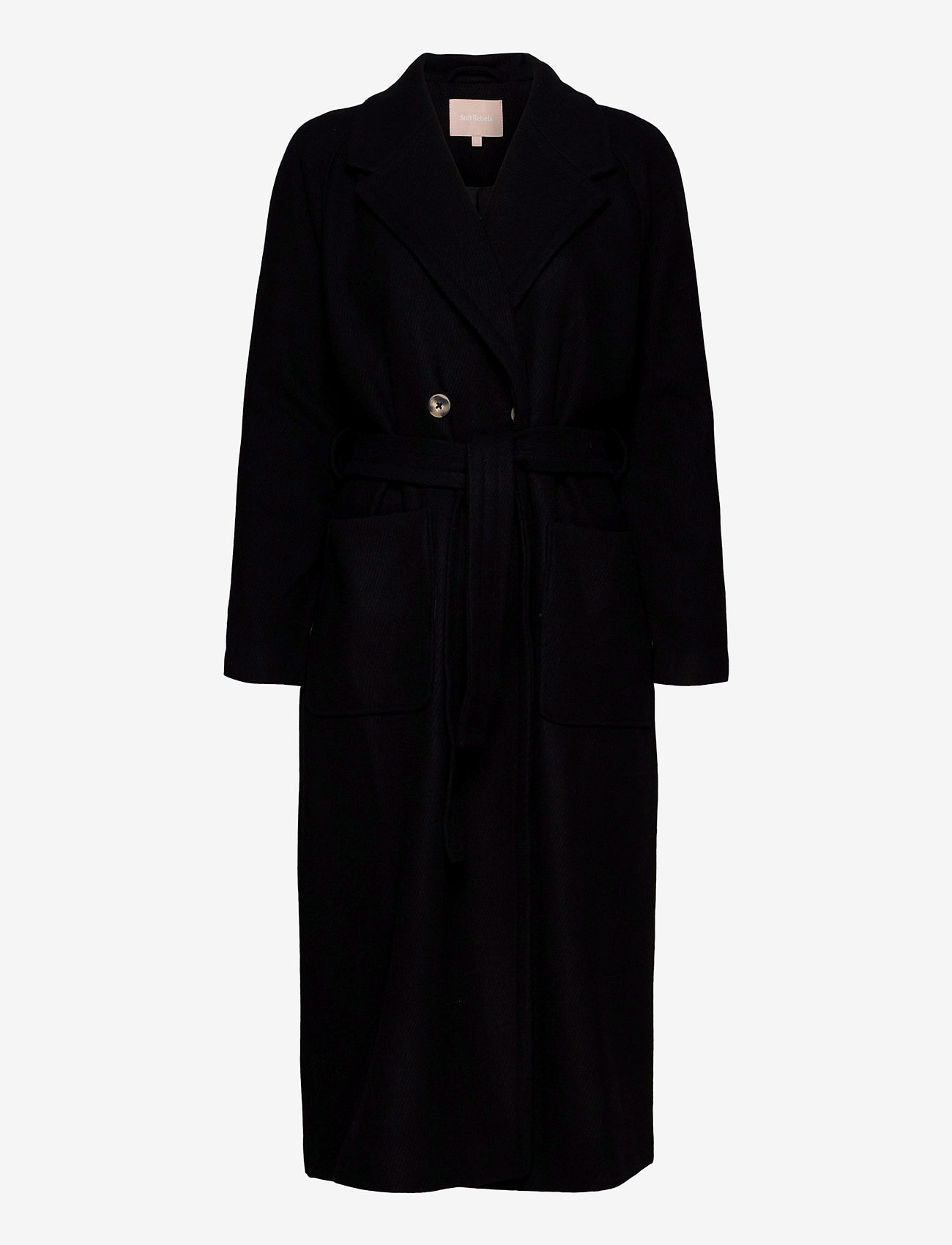 black wrap over coat