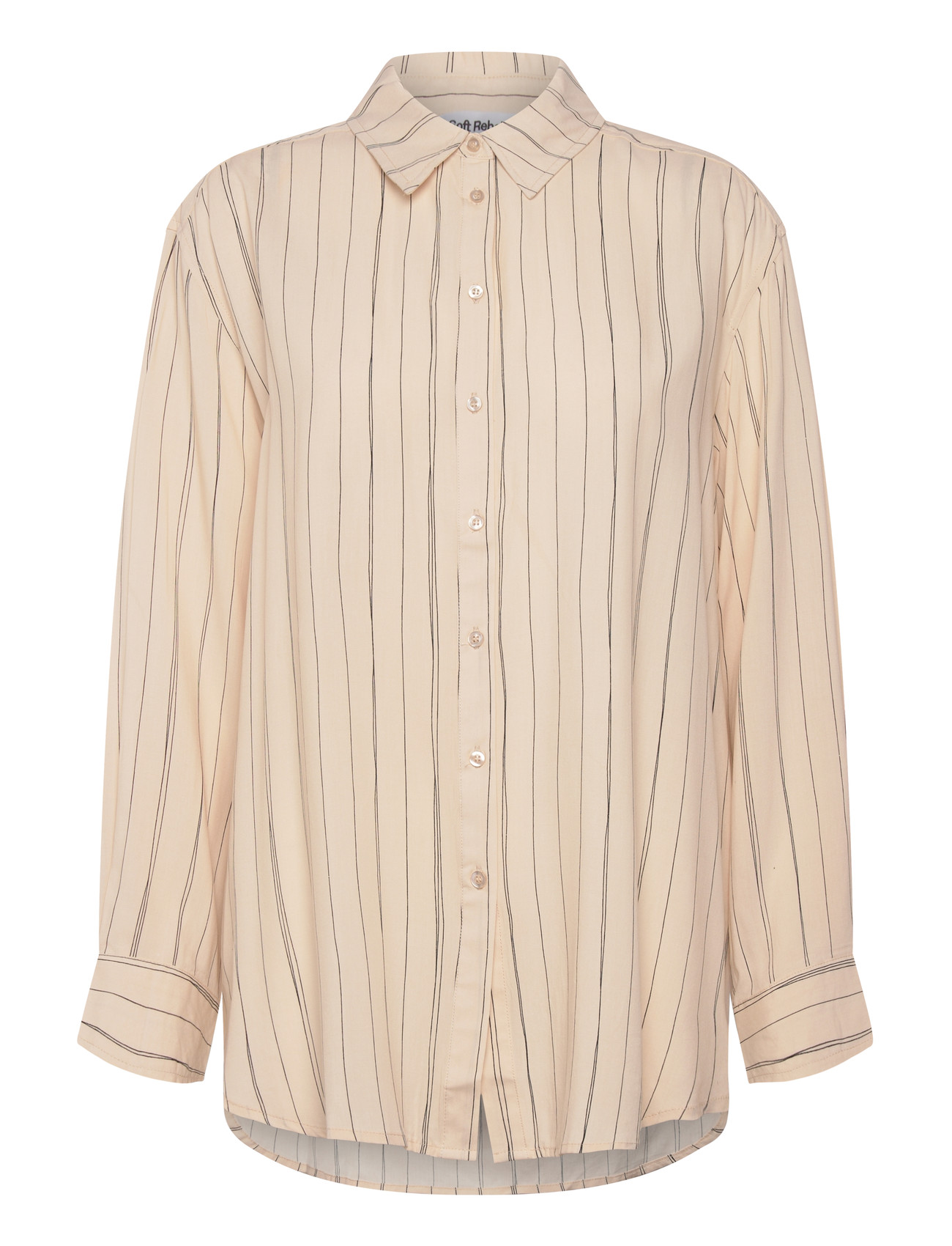 Soft Rebels Srmargot Striped Shirt, L, Cream, Skjorter > Langærmede, Dame