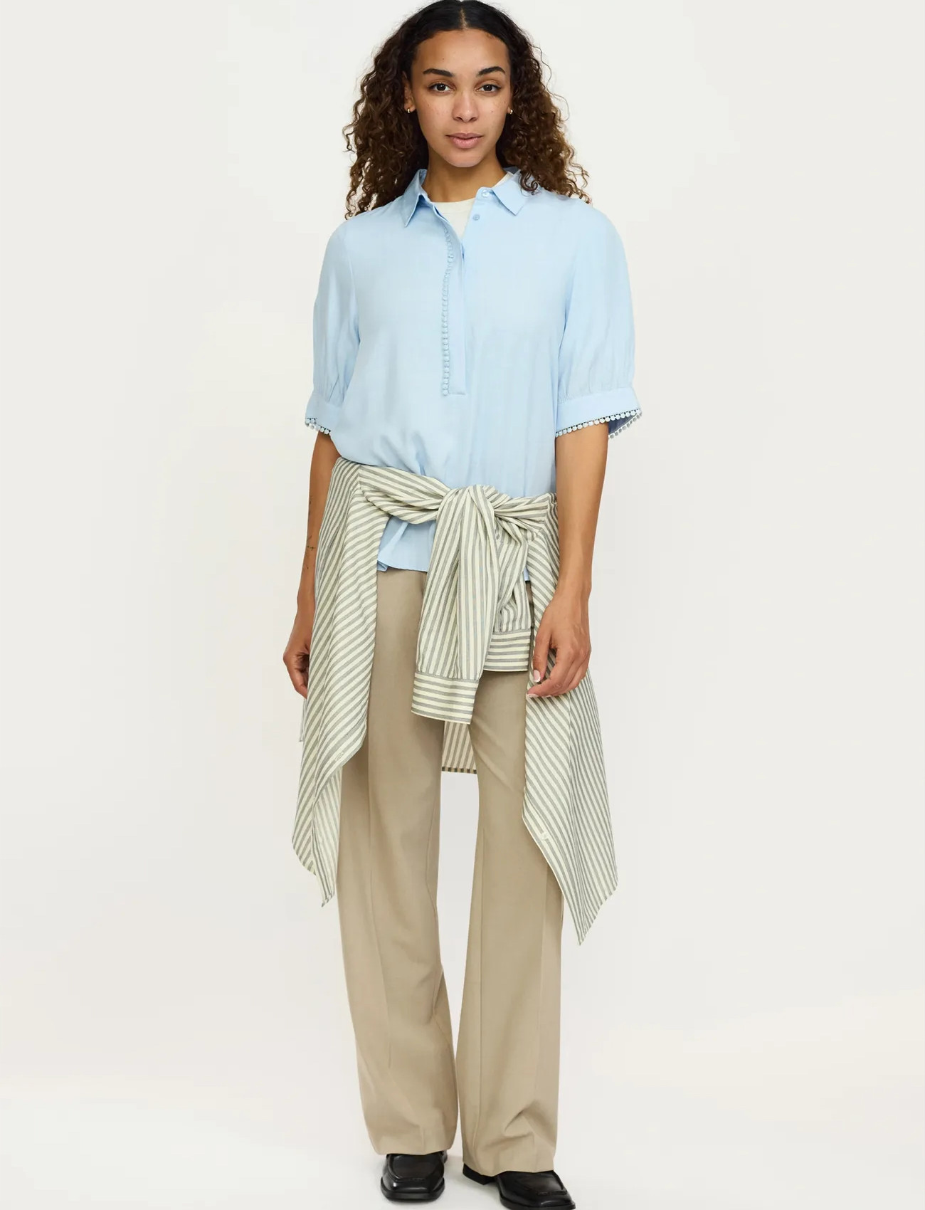 Soft Rebels Srebba Mayson Blouse, XXL, Blue, Bluser > Kortærmede, Dame