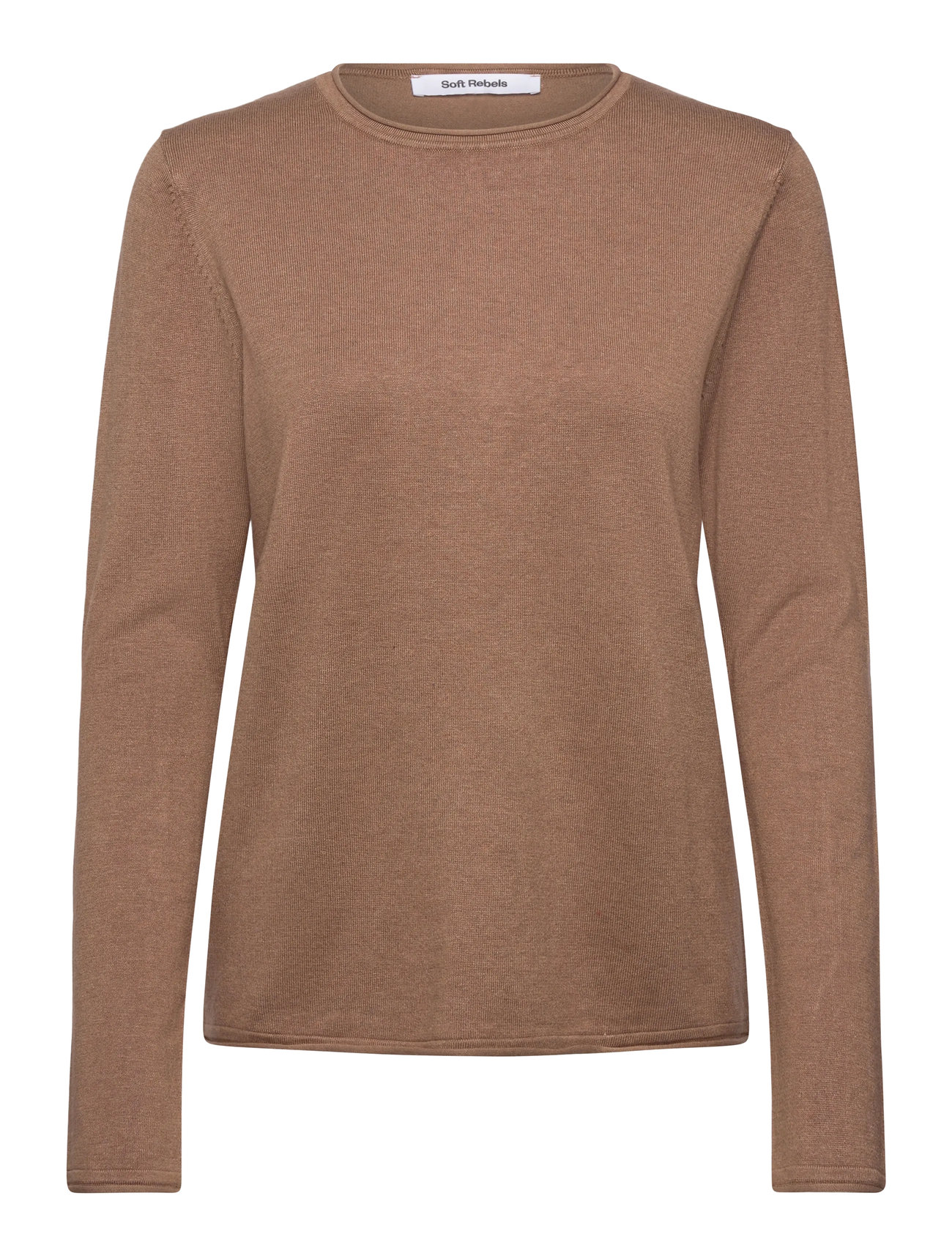 SOFT REBELS Srmarla O-Neck Roll Edge Knit Beige - XXL - Damen