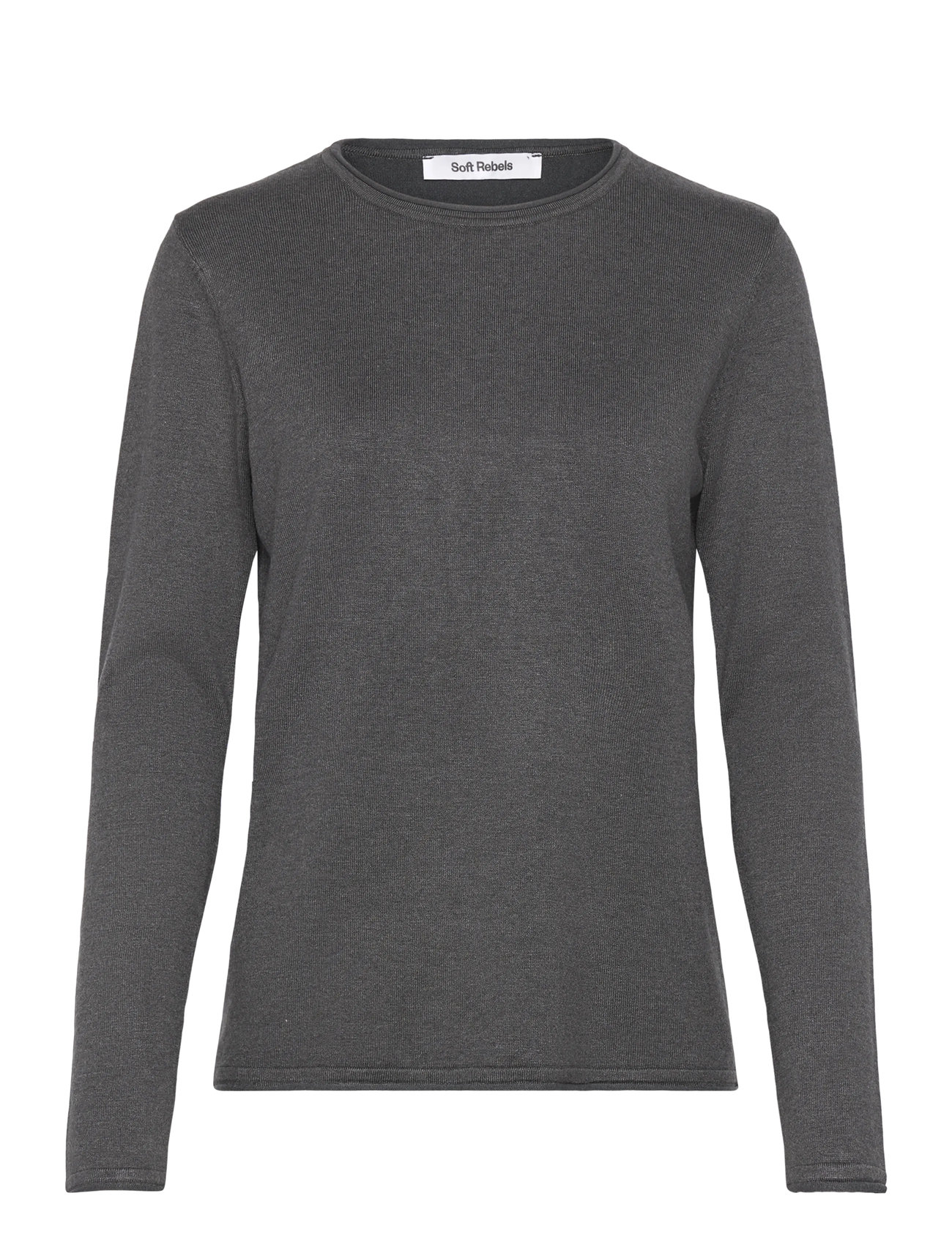 SOFT REBELS Srmarla O-Neck Roll Edge Knit Grau - M - Damen