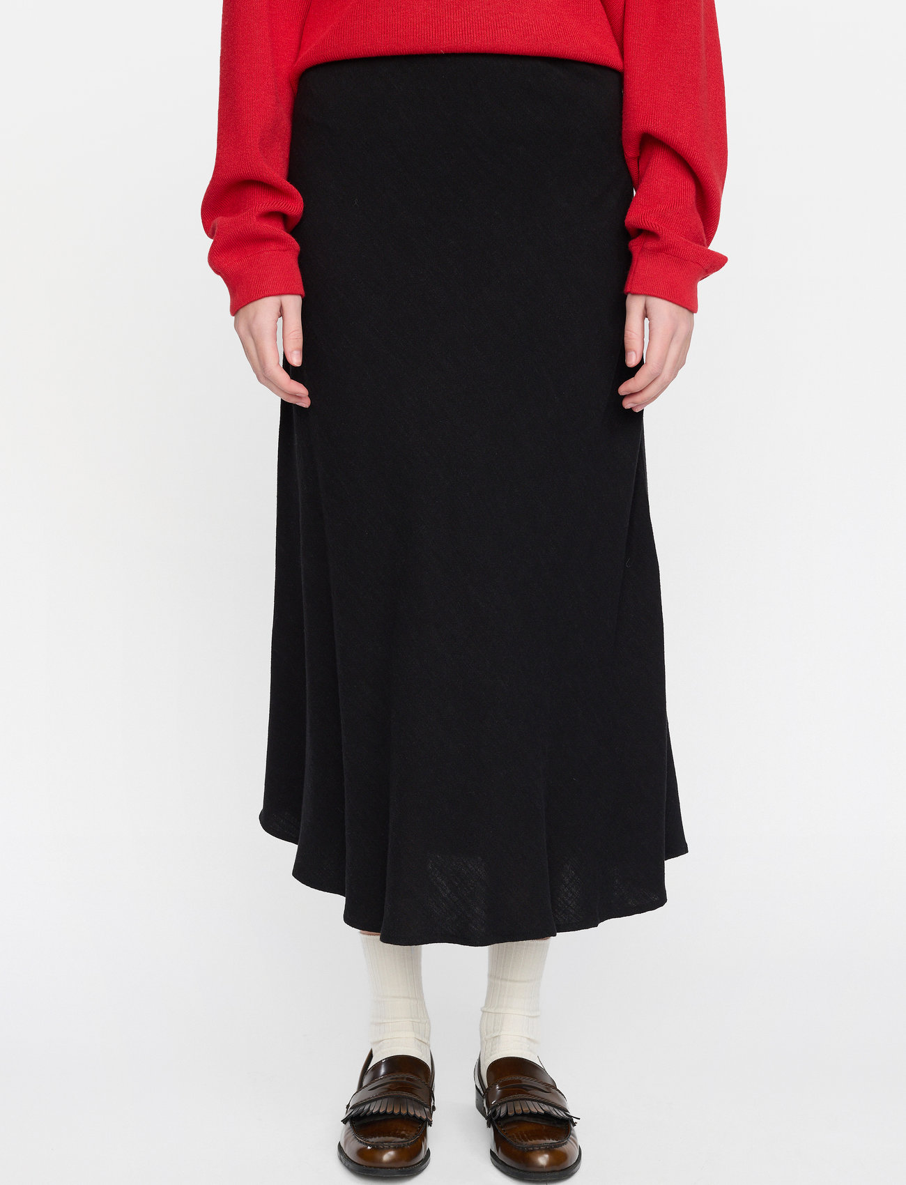 Soft Rebels Srsamantha Midi Skirt, XS, Black, Nederdele > Knælange Og Midi Nederdele, Dame
